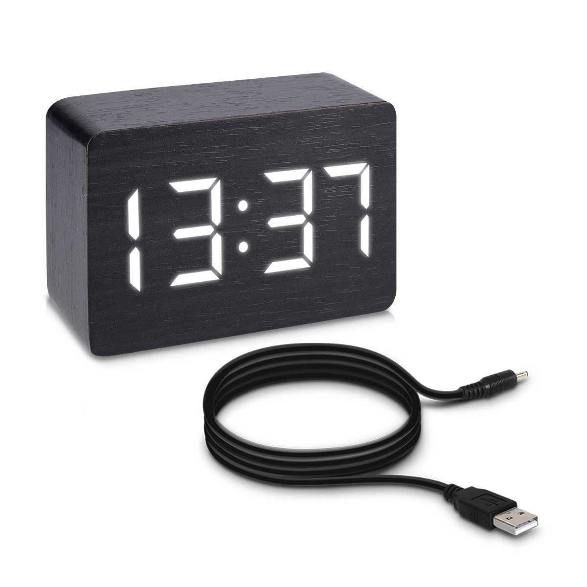 DE Digital Wecker LED Projektionswecker Temperatur Alarm USB Projektor Funkuhr 
