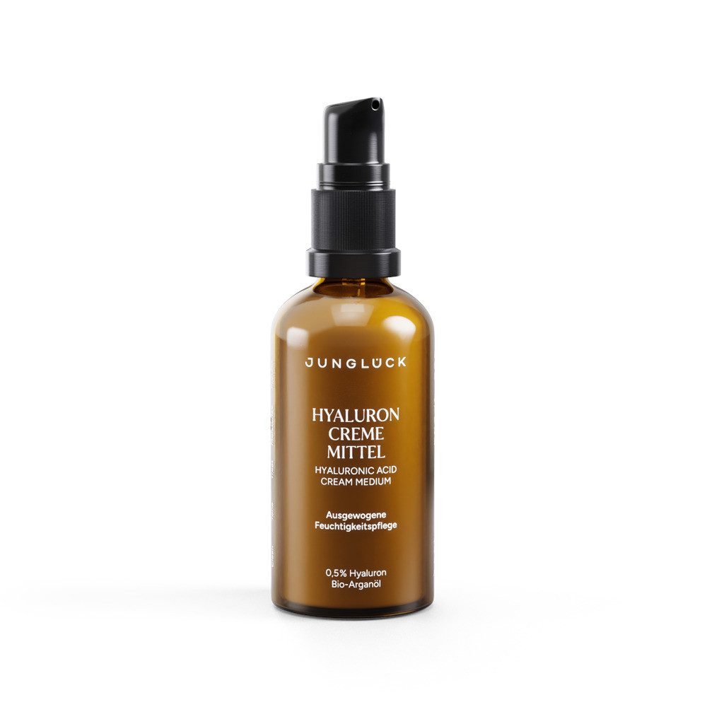 JUNGLÜCK Tagescreme Hyaluron Creme Mittel - Tages- & Nachtpflege, 1-tlg., Ausgewogene Feuchtigkeitspflege für ausgeglichene und Mischhaut