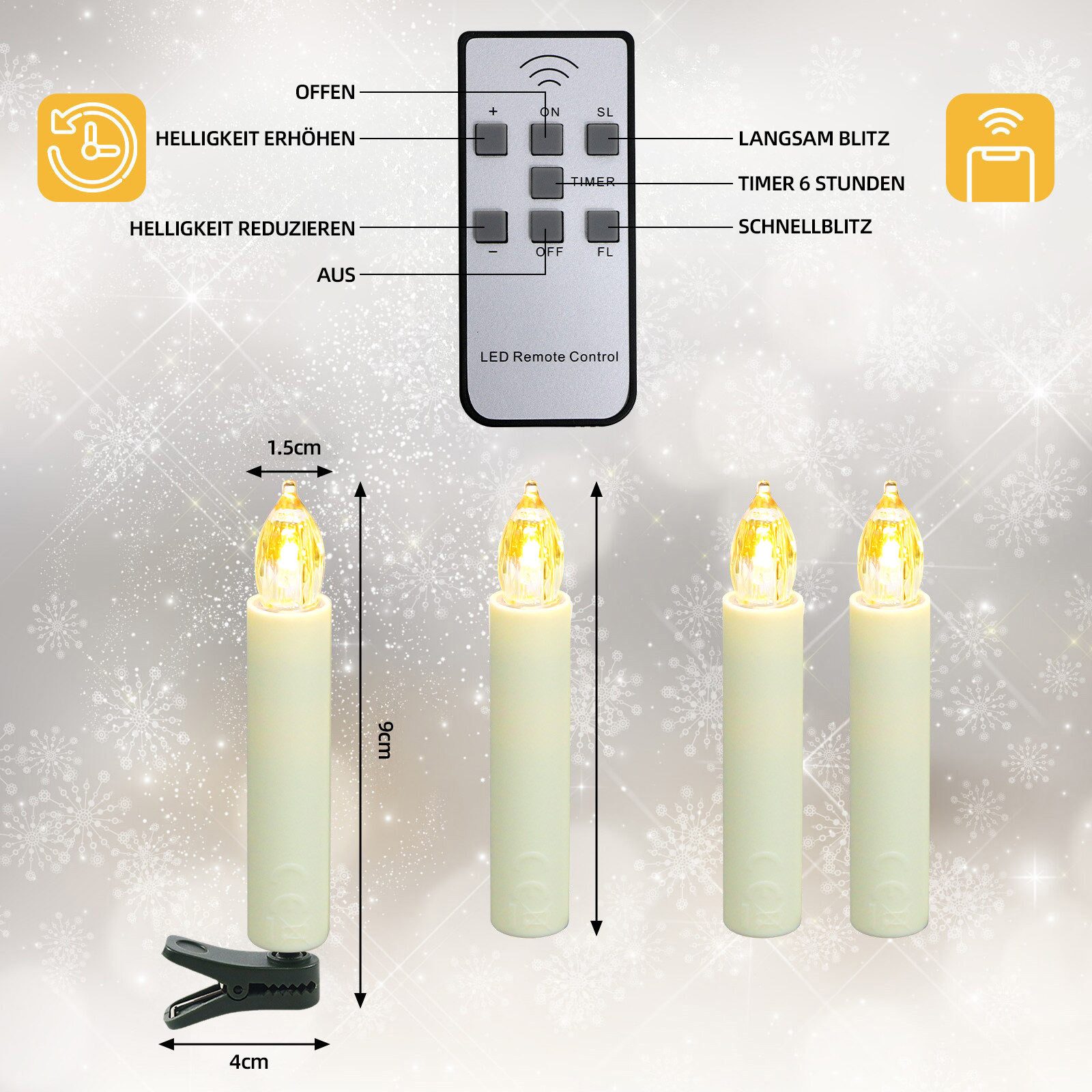 Gotoll LED-Christbaumkerzen LZ20-40 20-40er LED Kerzen günstig online kaufen