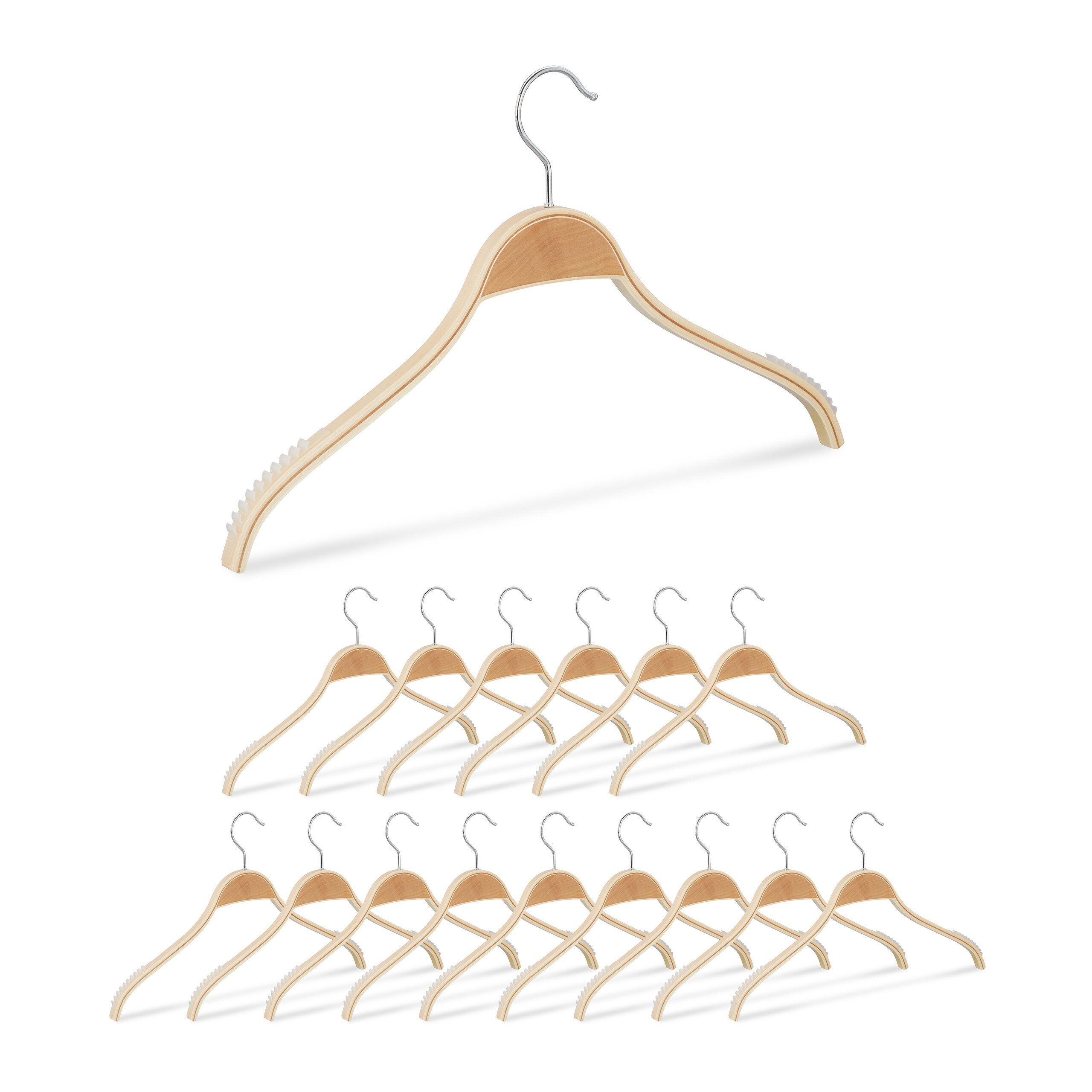 relaxdays Kleiderbügel Holz 16er Set günstig online kaufen