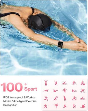 Aeac Smartwatch (1,8 Zoll, Andriod iOS), mit Telefonfunktion und Alexa 100+ Sportmodi SpO2 IP68 Wasserdichte