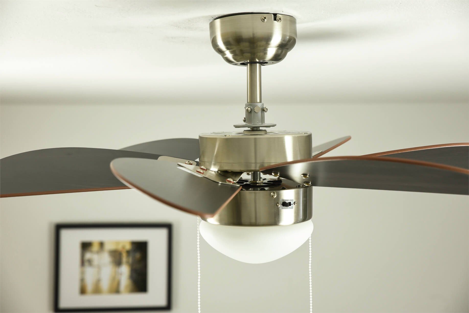 Westinghouse Deckenventilator Deckenventilator Turbo Swirl Chrom 76 cm mit Licht, Mit Zugschnur