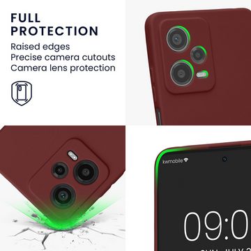 kwmobile Handyhülle Hülle für Xiaomi Redmi Note 12 Pro 5G, Backcover Silikon - Soft Handyhülle - Handy Case in Bordeaux Violett