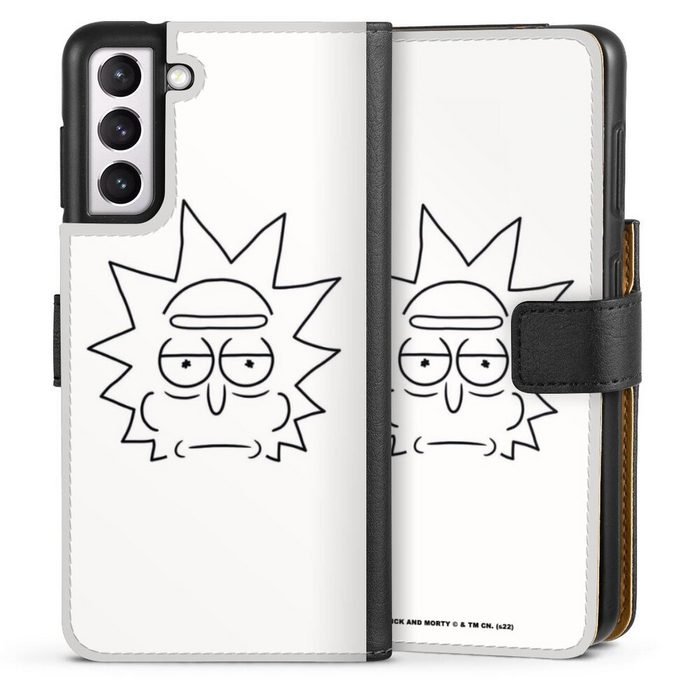 DeinDesign Handyhülle Rick & Morty Offizielles Lizenzprodukt Fanartikel Rick Line Art Samsung Galaxy S21 5G Hülle Handy Flip Case Wallet Cover