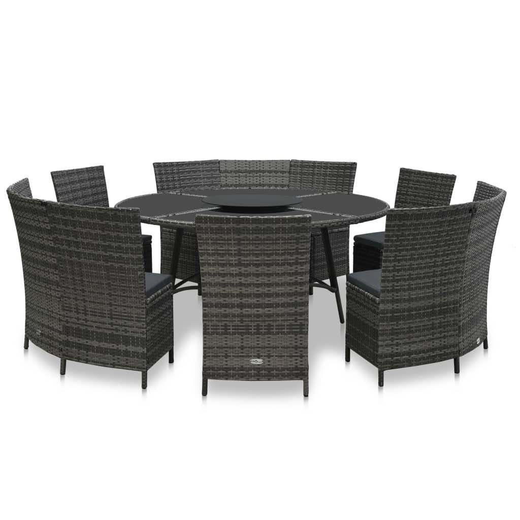 vidaXL GartenEssgruppe »7tlg. GartenEssgruppe mit Auflagen Poly