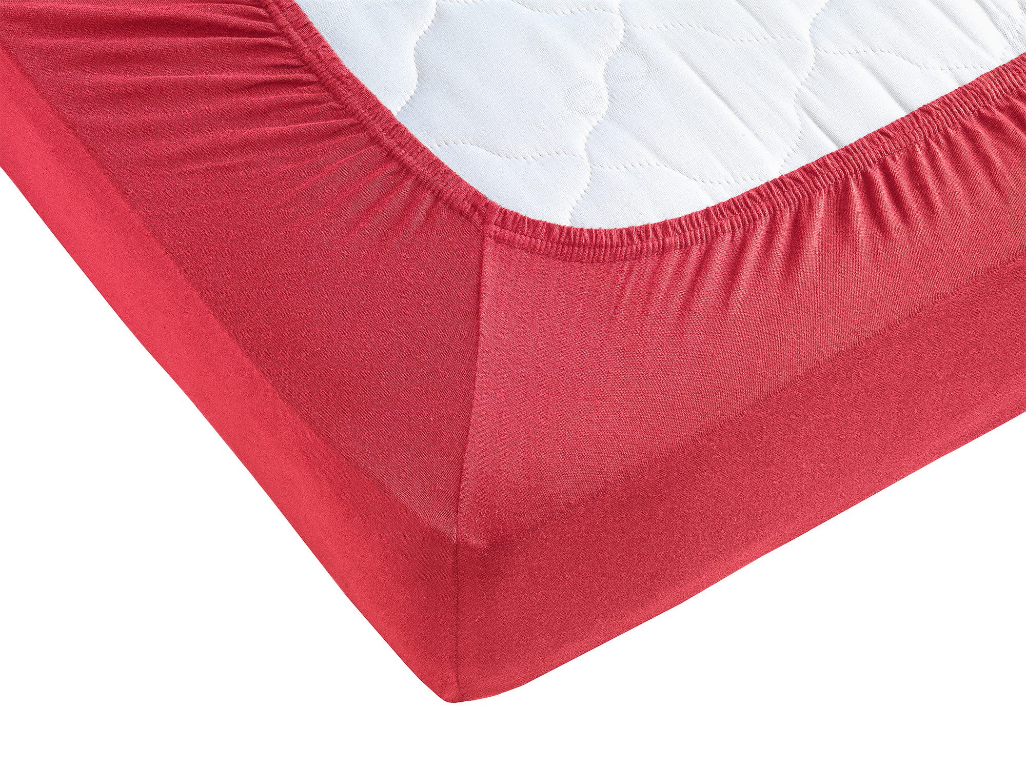 Visaggio Spannbettlaken Jersey aus 100% Baumwolle Spannbetttuch Bettlaken, Jersey, Gummizug: rundum, Spannbettlaken, für Matratzenhöhen bis 22 cm, Steghöhe 30 c – Bild 2 von 4