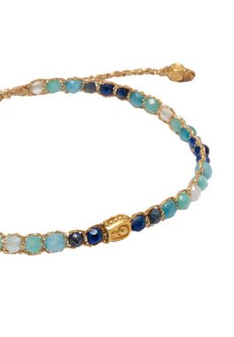 SAMAPURA Armband Ombre Blue River Bracelet, Gold Faden