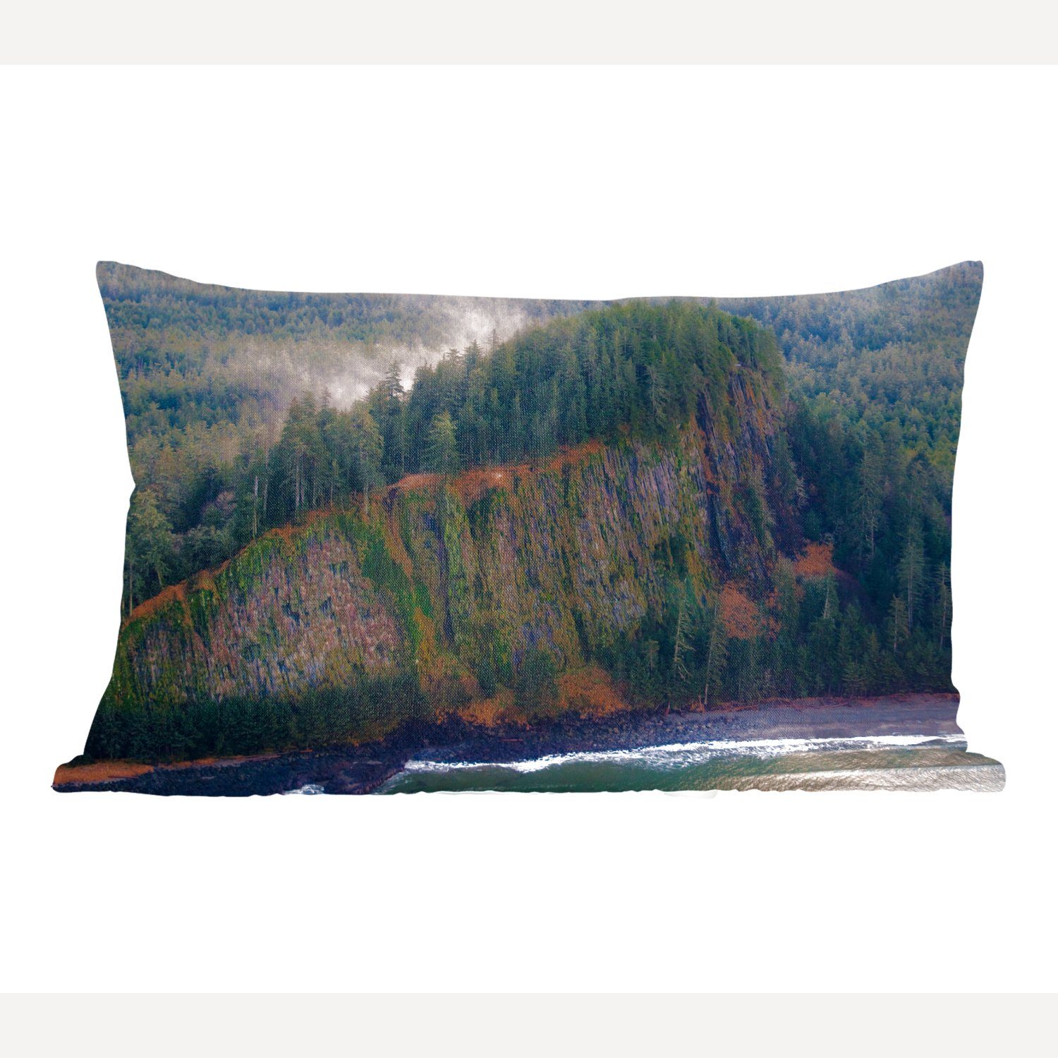 MuchoWow Dekokissen Wälder auf den Klippen von Haida Gwaii in Kanada, Wohzimmer Dekoration, Zierkissen, Dekokissen mit Füllung, Schlafzimmer