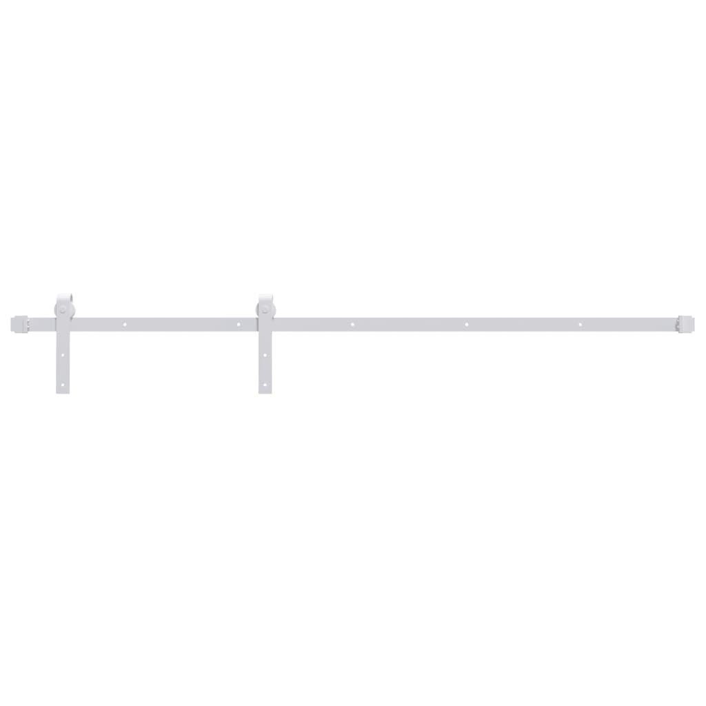 vidaXL Drückergarnitur Schiebetürbeschlag 183 cm Stahl Weiß, 1-tlg.