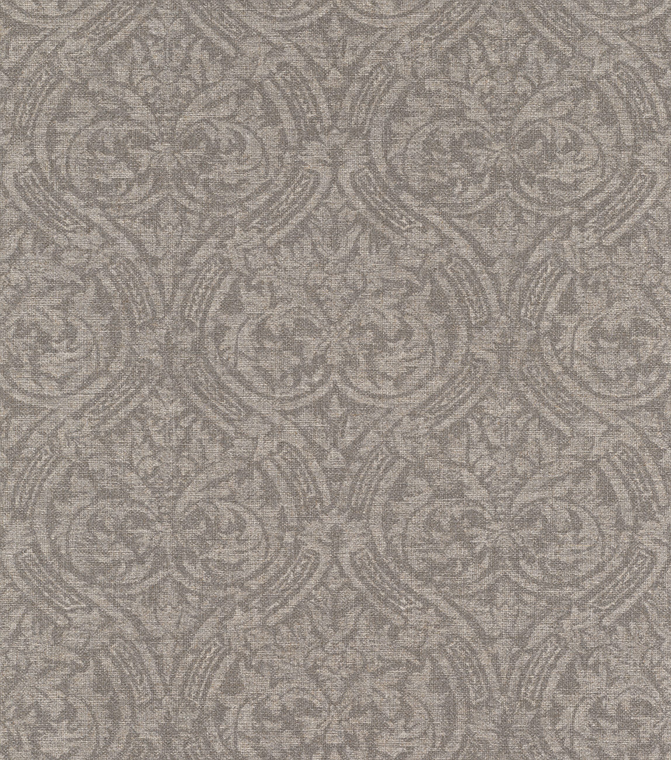 Rasch Vliestapete Barock - Vinyltapete Braun, Leinenoptik, Klassisch, (1 Rolle, 1 St., Kollektion Atelier Tissé - 10,05 m x 0,53 m), gute Lichtbeständigkeit, feucht abwischbar, restlos abziehbar
