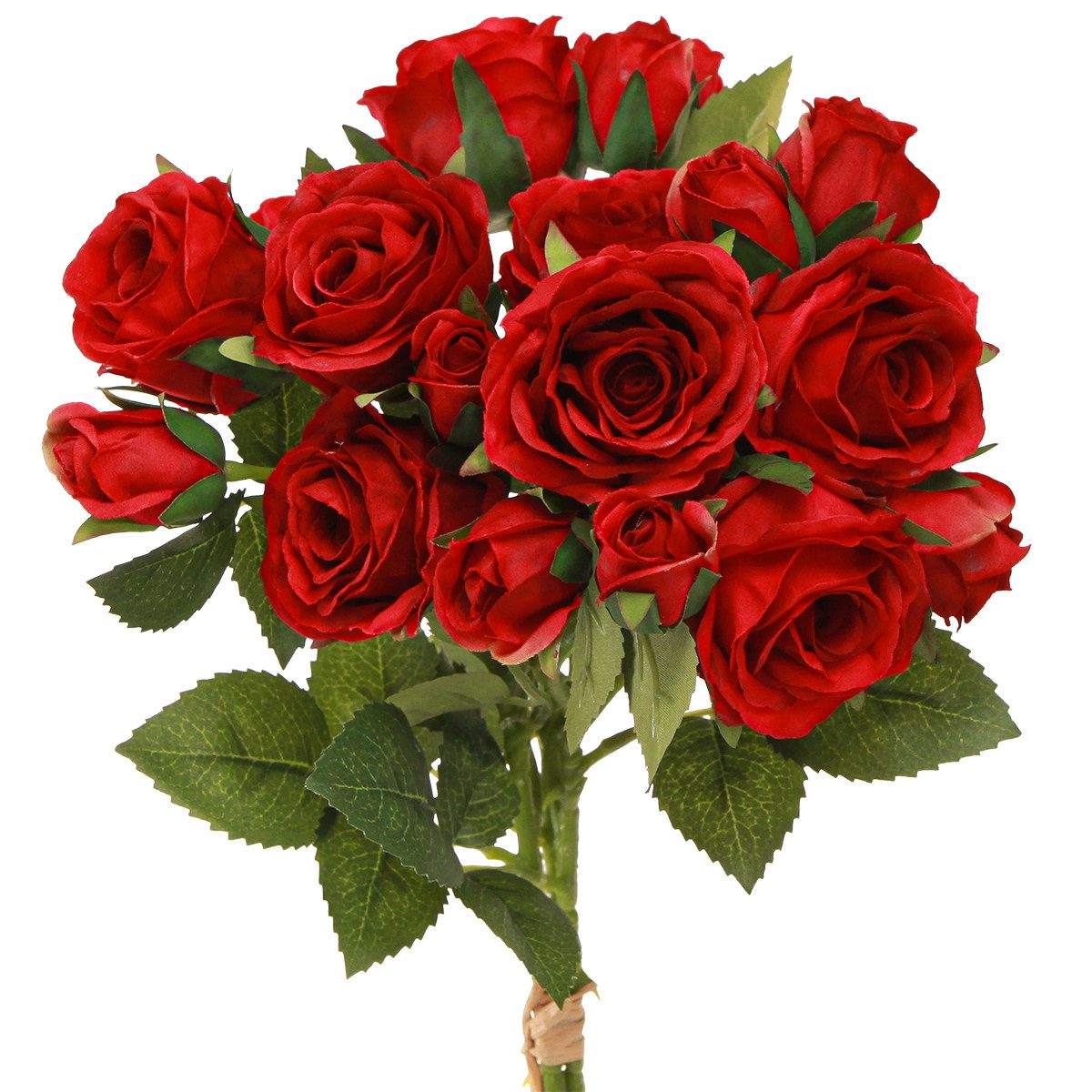 Kunstblume Künstliche Deko Rosen Rot Ø4cm L45cm