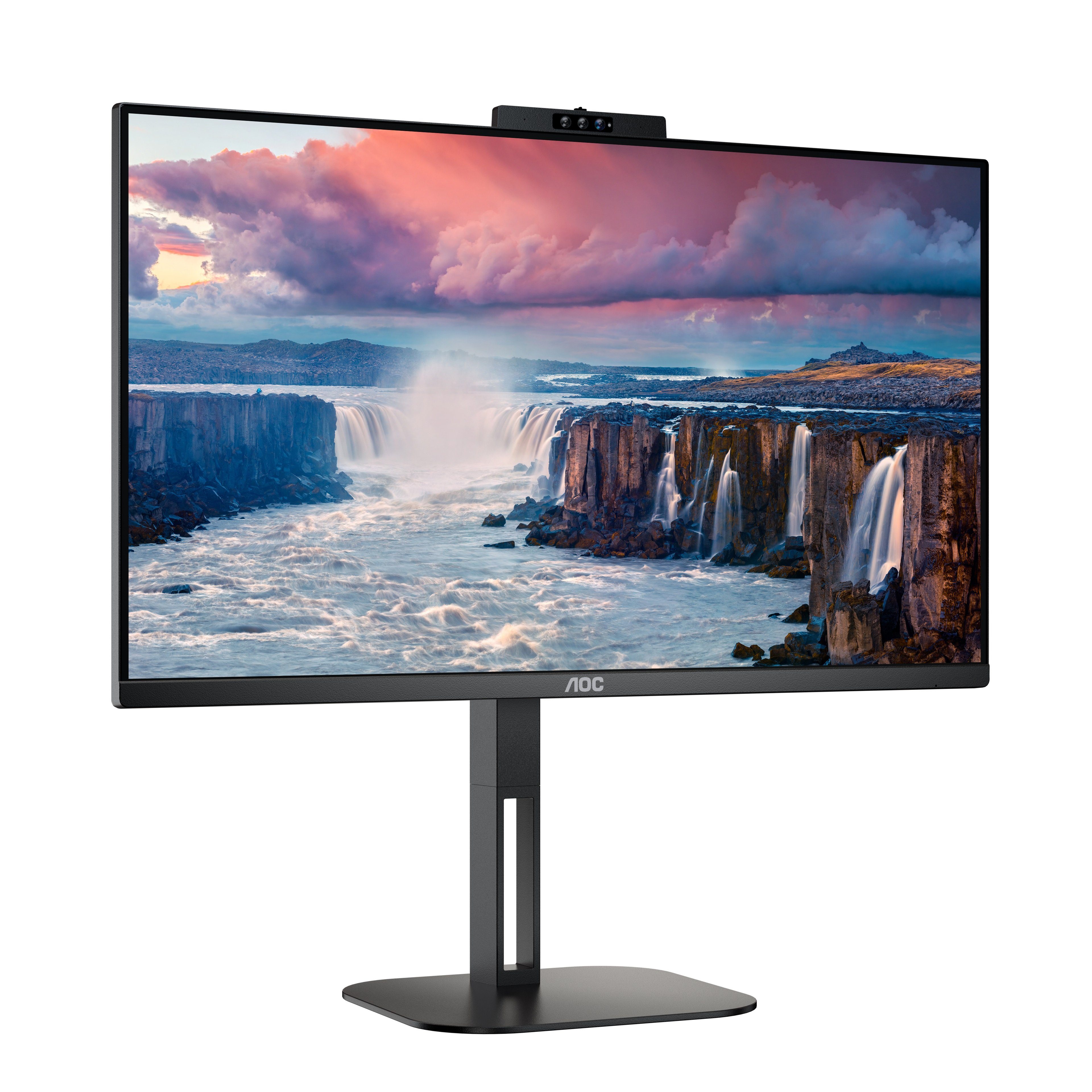 AOC 24V5CW/BK Gaming-Monitor (60,5 cm/24 ", 1920 x 1080 px, 1 ms Reaktionszeit, 75 Hz, IPS, integrierte Windows-Hello-Webcam)