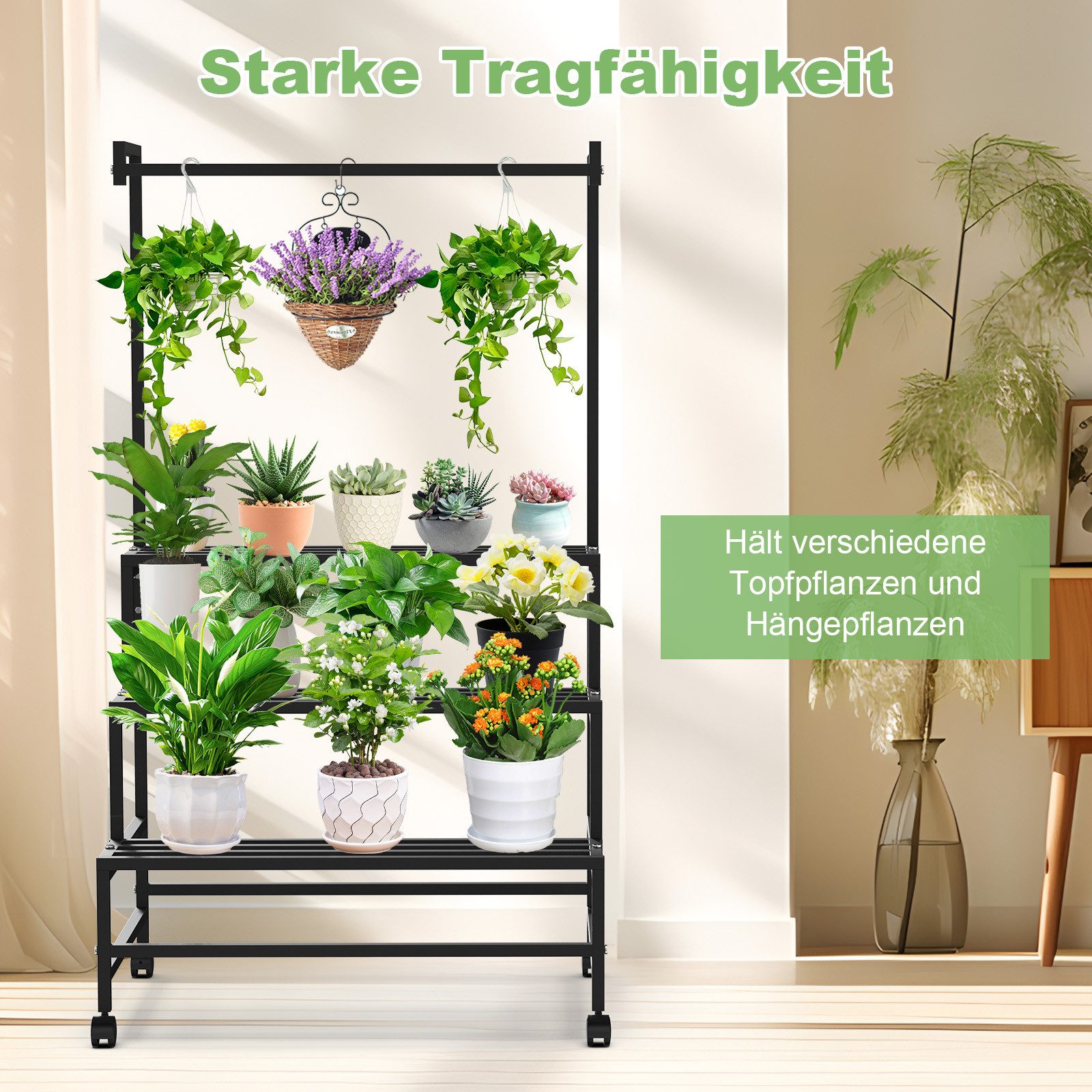 Sunicol Blumenständer Pflanzenregal outdoor mit Rad, günstig online kaufen