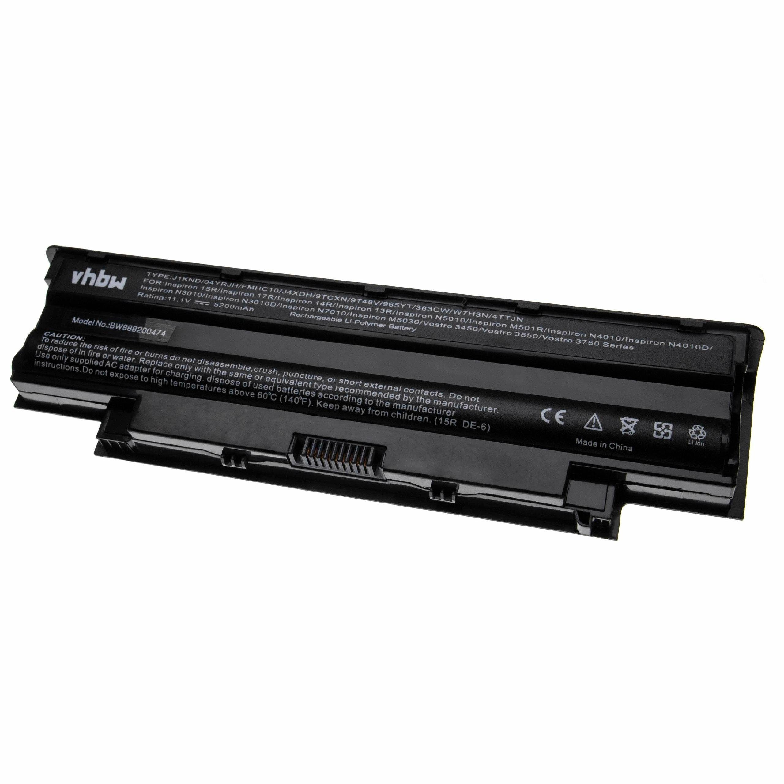 vhbw kompatibel mit Dell Vostro 1450, 3555, 1540, 1440, 2420, 2520, 1550 Laptop-Akku Li-Polymer 5200 mAh (11,1 V) | Akkus und PowerBanks