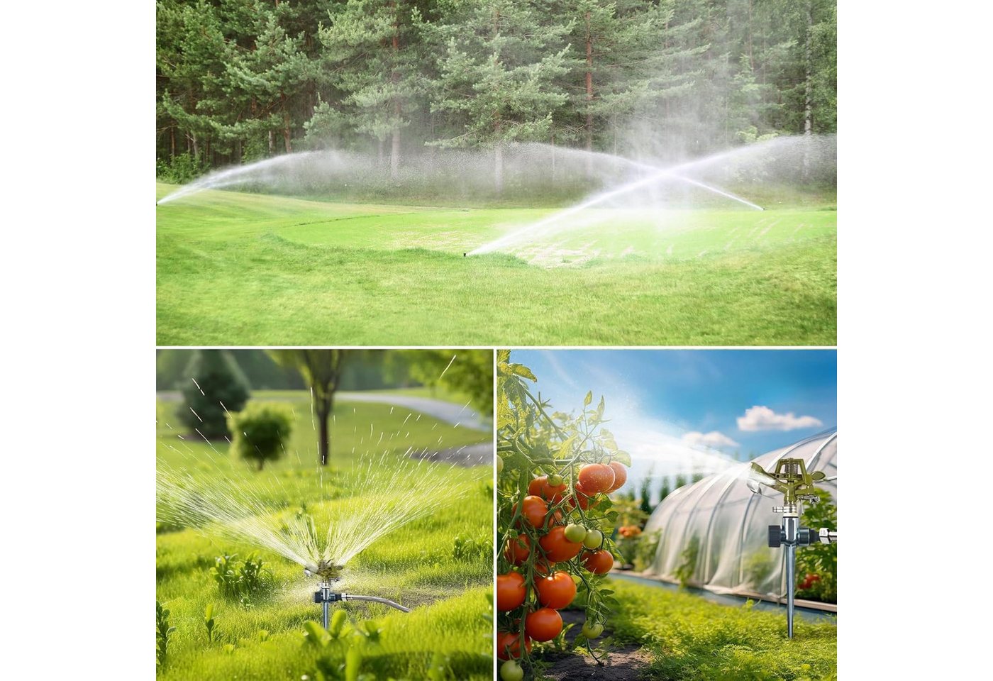 Thumbnail - BlingBin Kreisregner Rasensprenger Impulsregner Kreisregner Gartenregner Sprinkler Metall, für Flächen bis 530 m², (2 St...