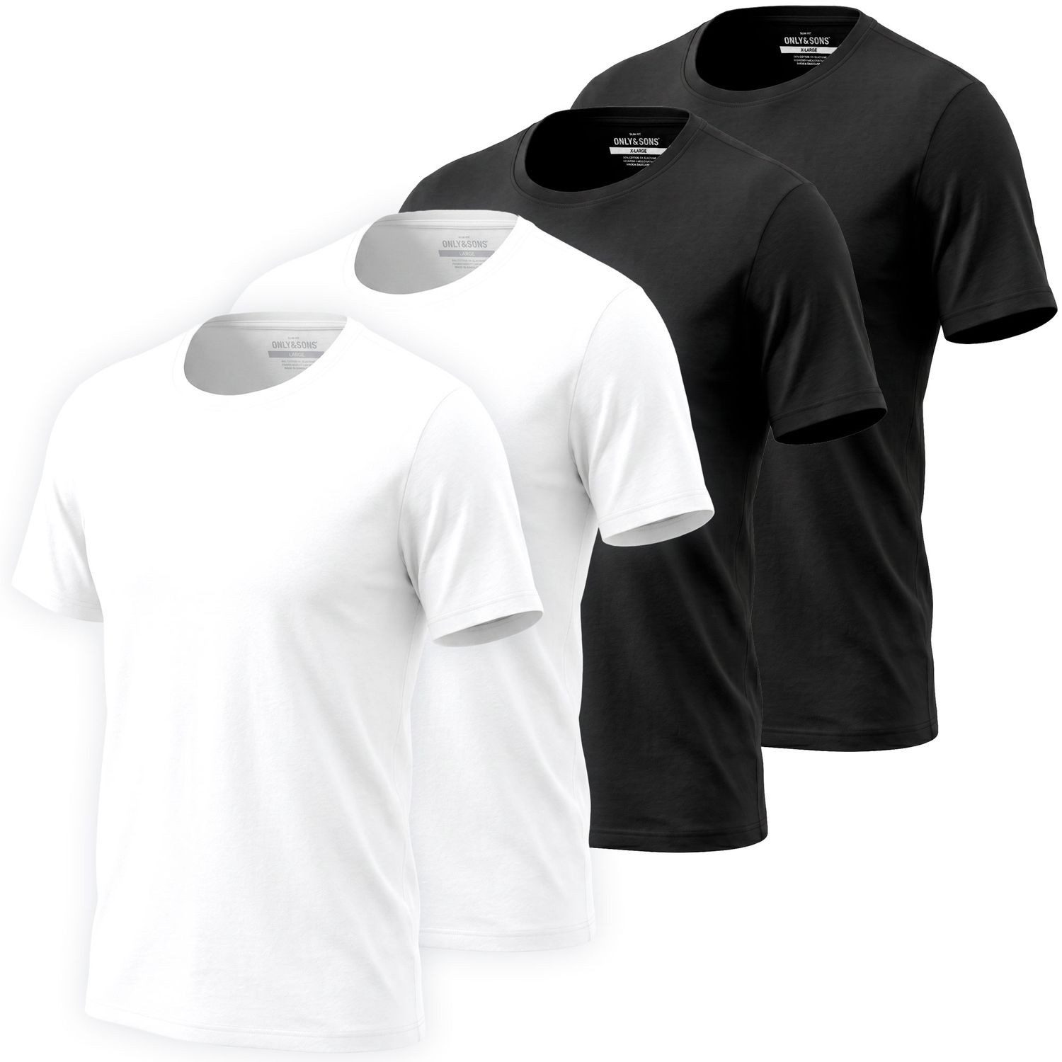 2 x weiß / 2 x schwarz