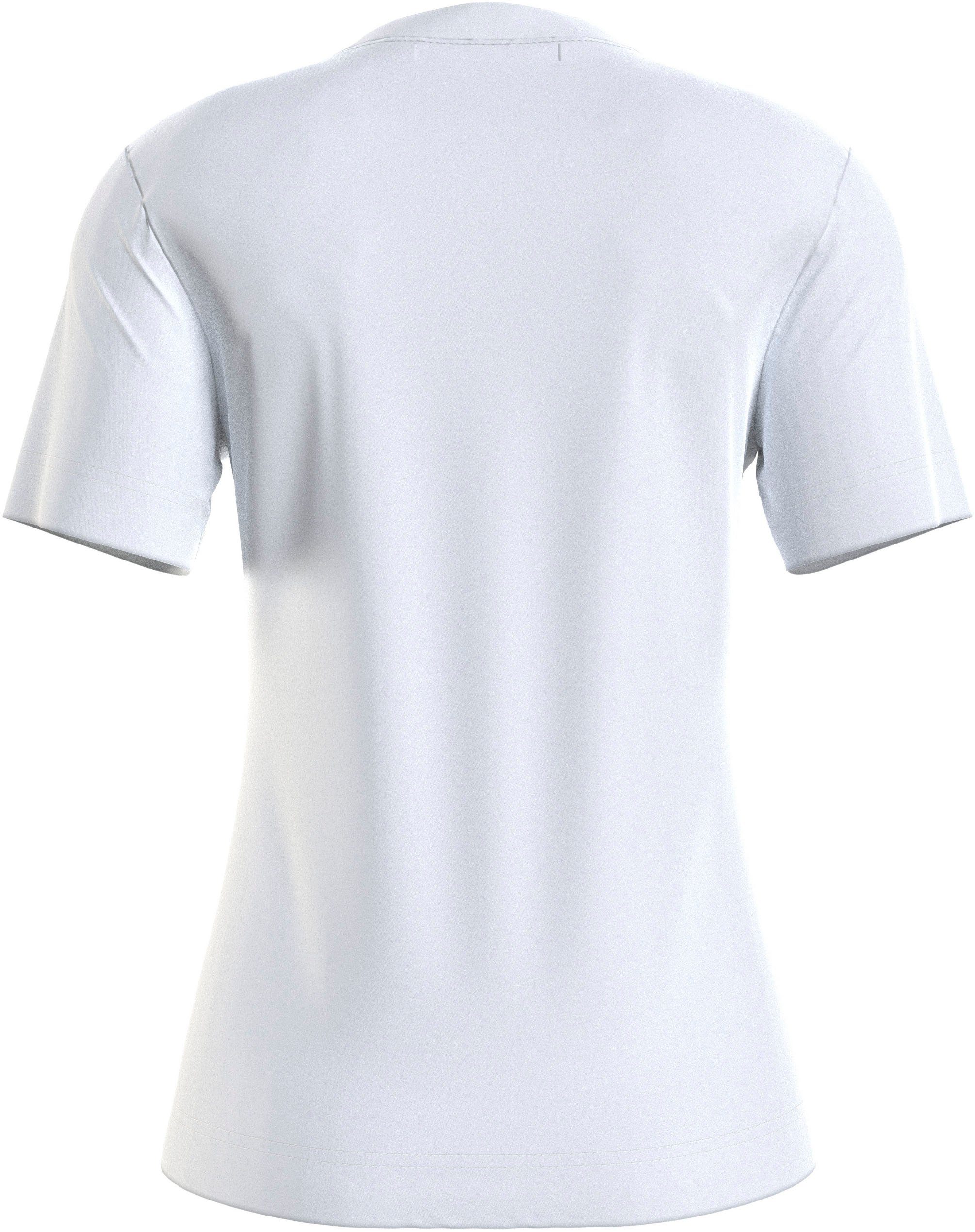 Jeans V-Shirt V-NECK TEE Calvin SLIM Klein Bright Logodruck MONOLOGO mit White
