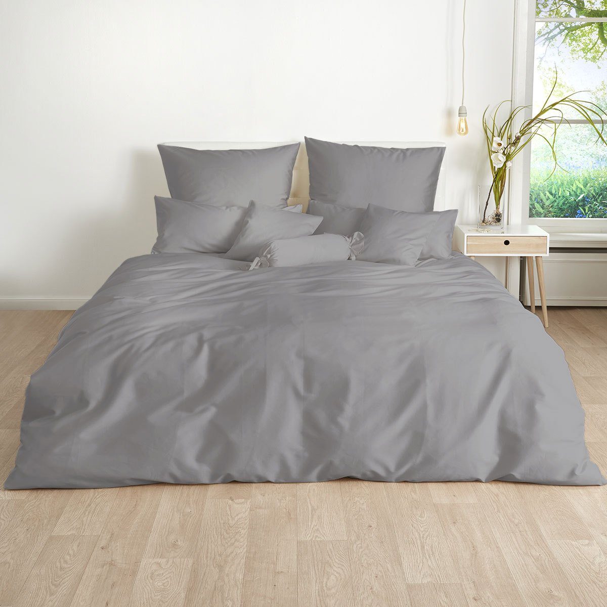TRAUMSCHLAF Bettwäsche Uni, Mako Satin, 2 günstig online kaufen