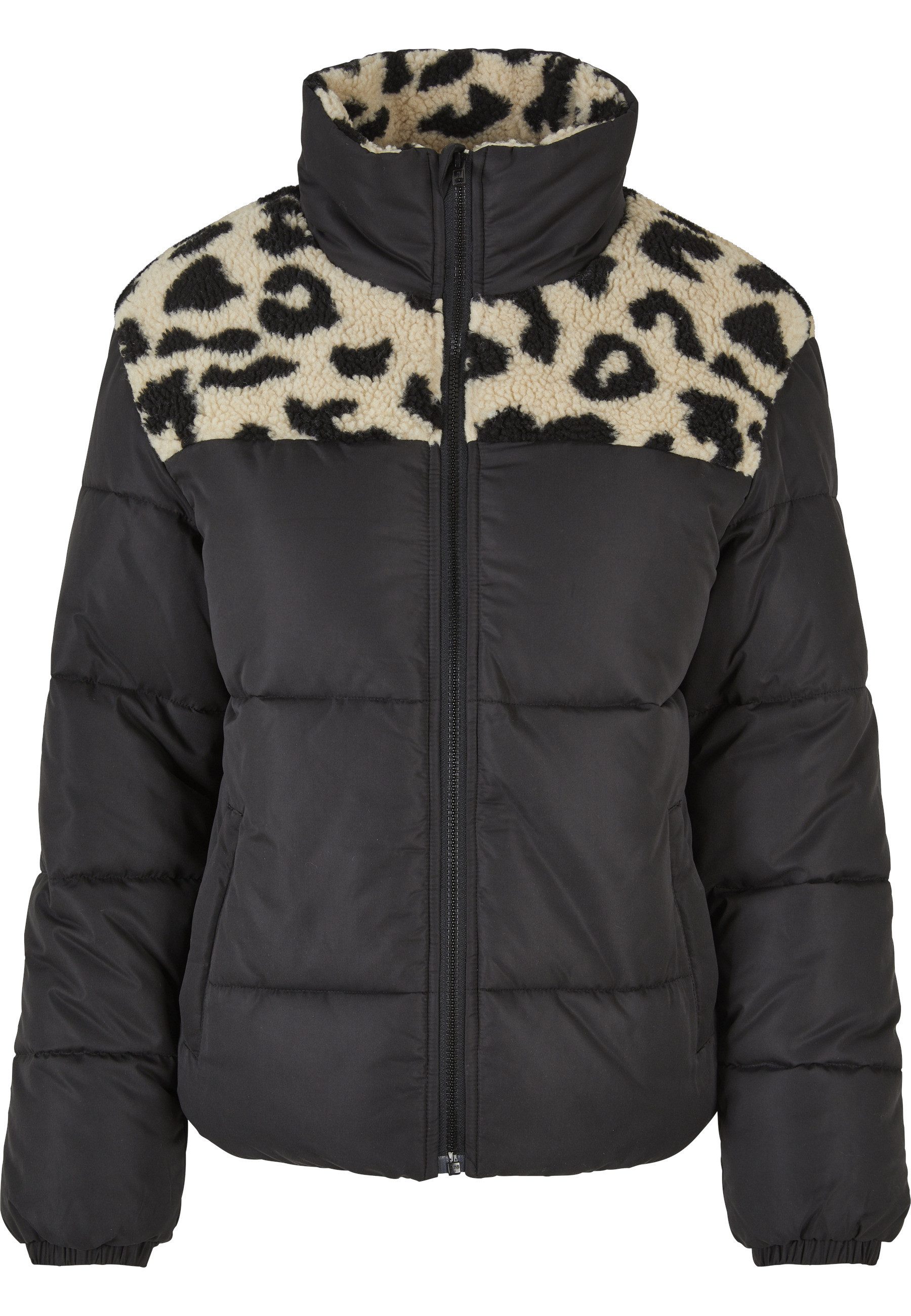 URBAN CLASSICS Winterjacke Urban Classics Damen Ladies AOP Sherpa Mixed Puffer Jacket (1-St)