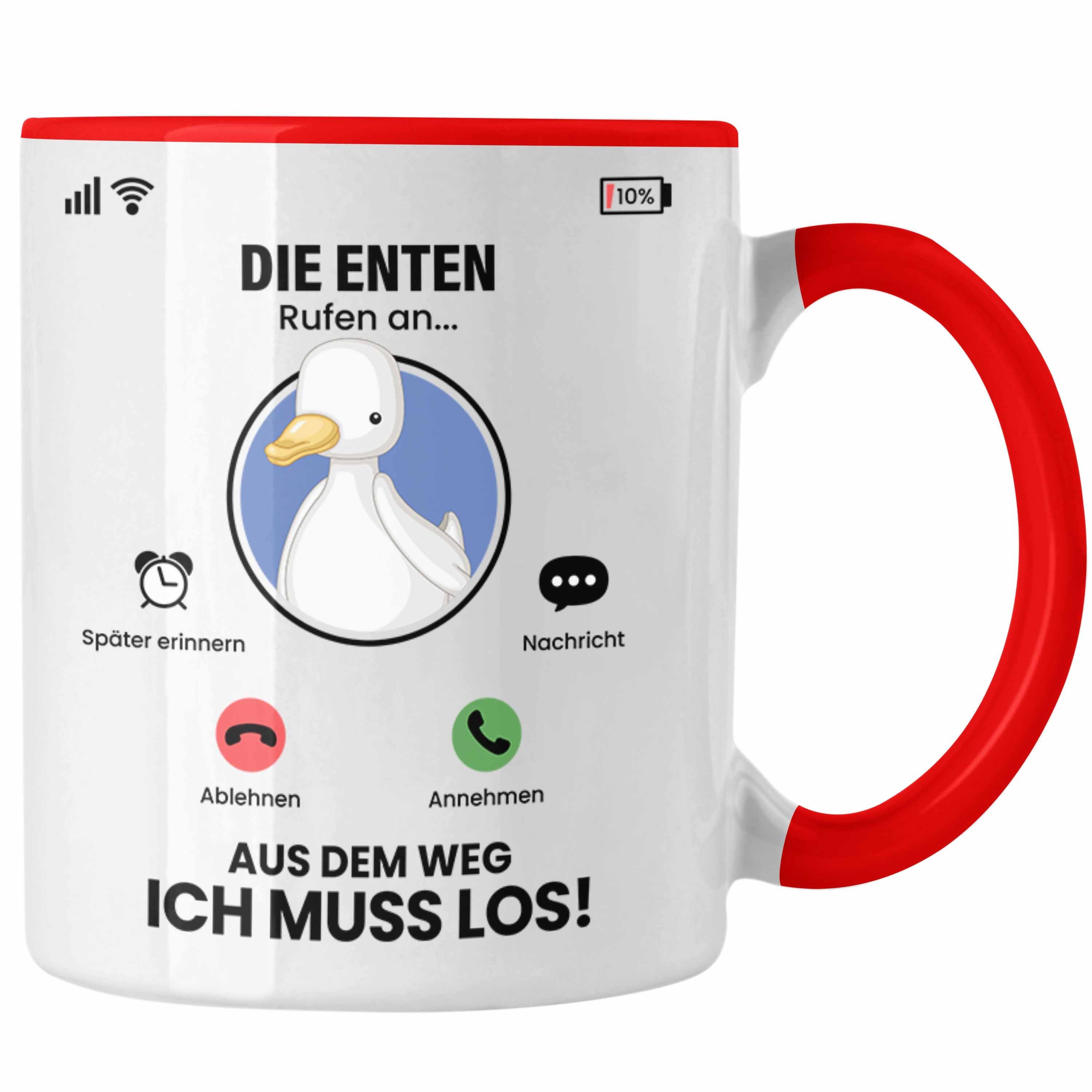 Tasse Tasse Rufen für Geschenk Enten Trendation Enten Besitzer Geschenki Züchter Rot Die An
