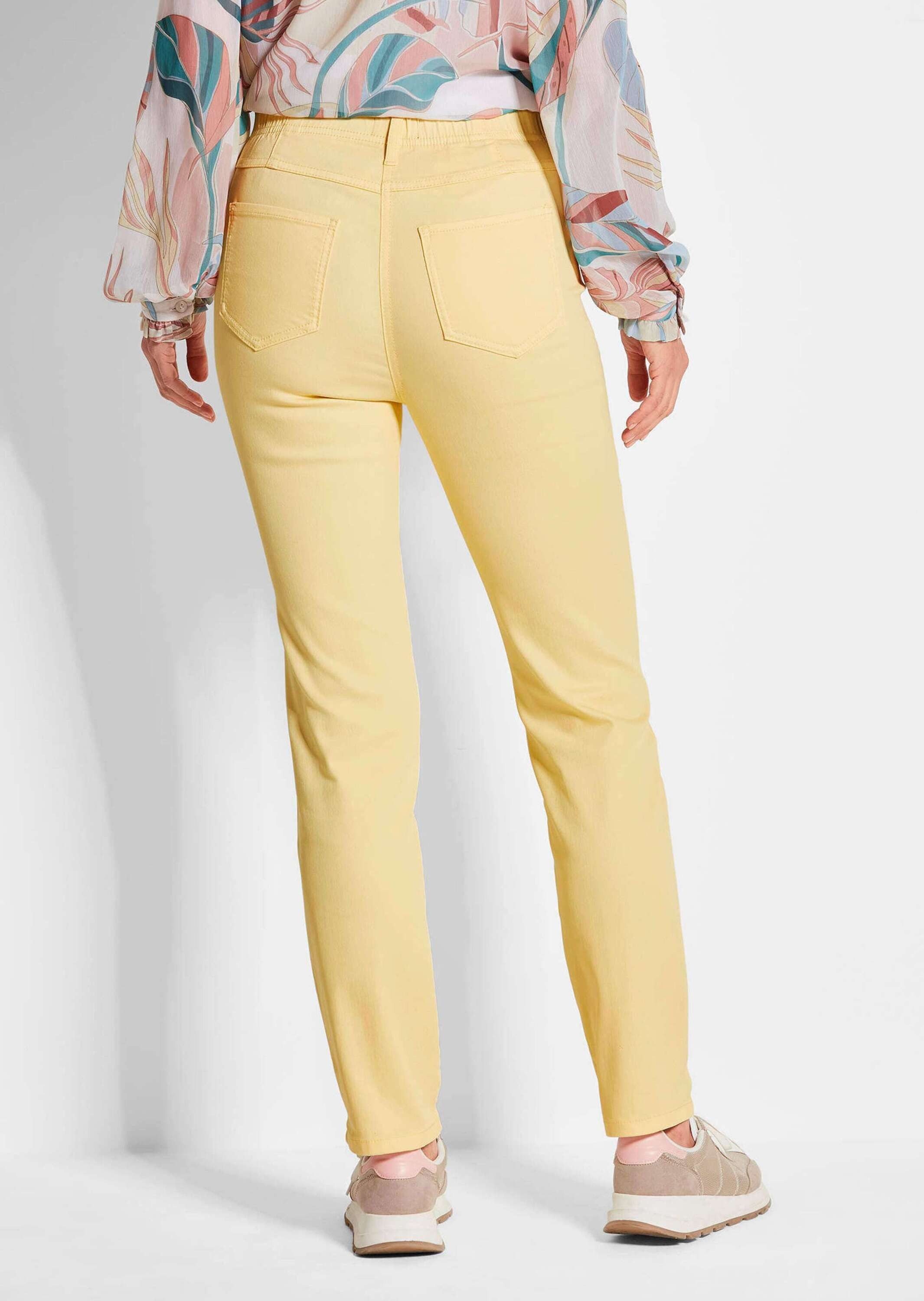 GOLDNER Bequeme Jeans Kurzgröße: Bequeme 5-Pocket-Jeans mit langem Bein, schmaler Sitz