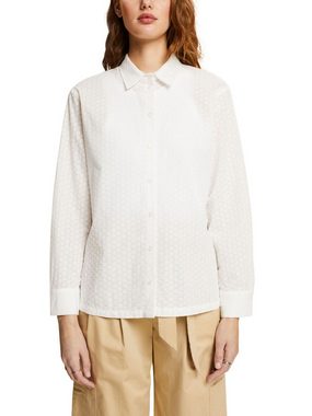 Esprit Collection Langarmbluse Hemdbluse mit Stickerei, 100% Baumwolle