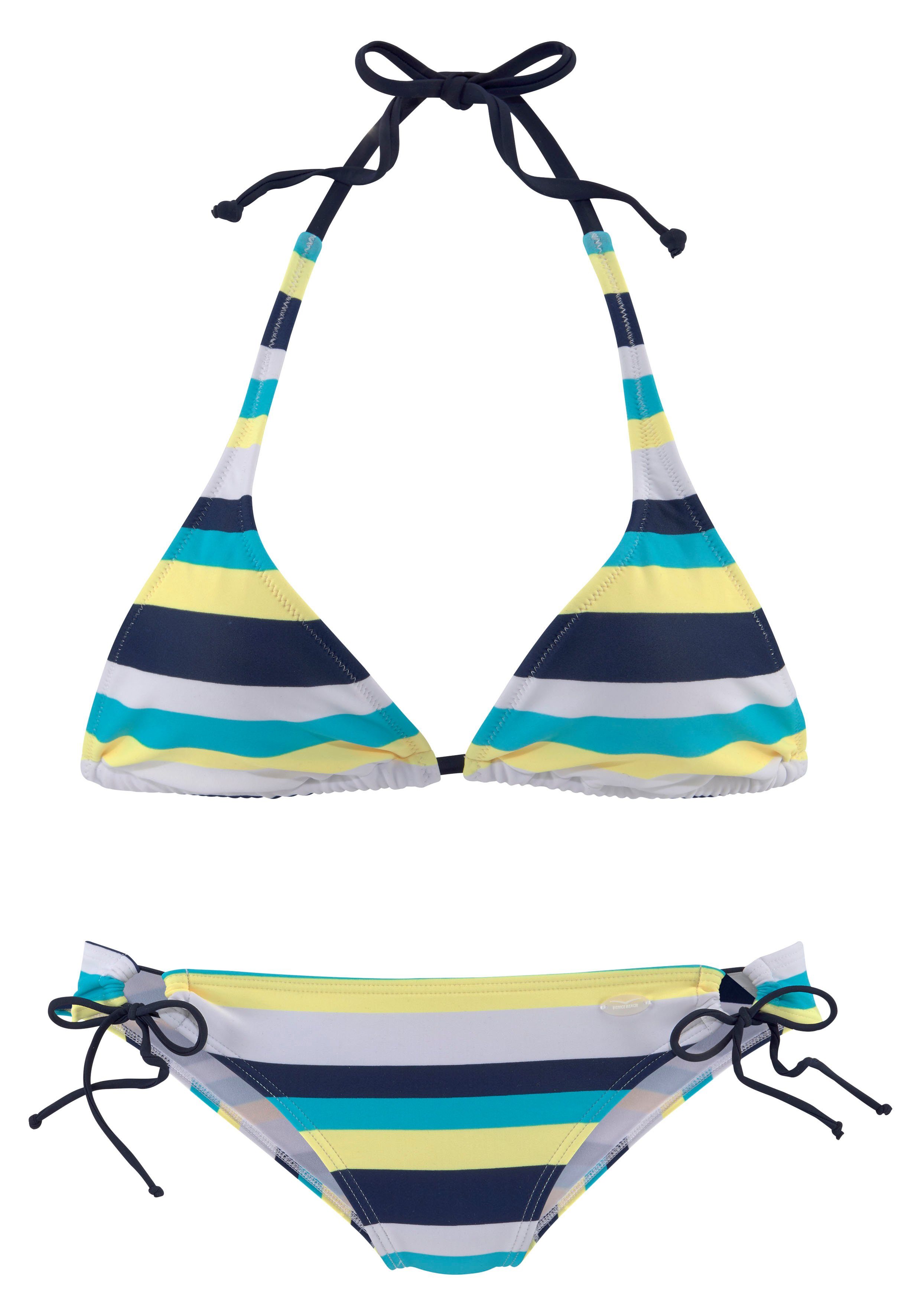 Venice Beach Triangel-Bikini mit Blockstreifen günstig online kaufen