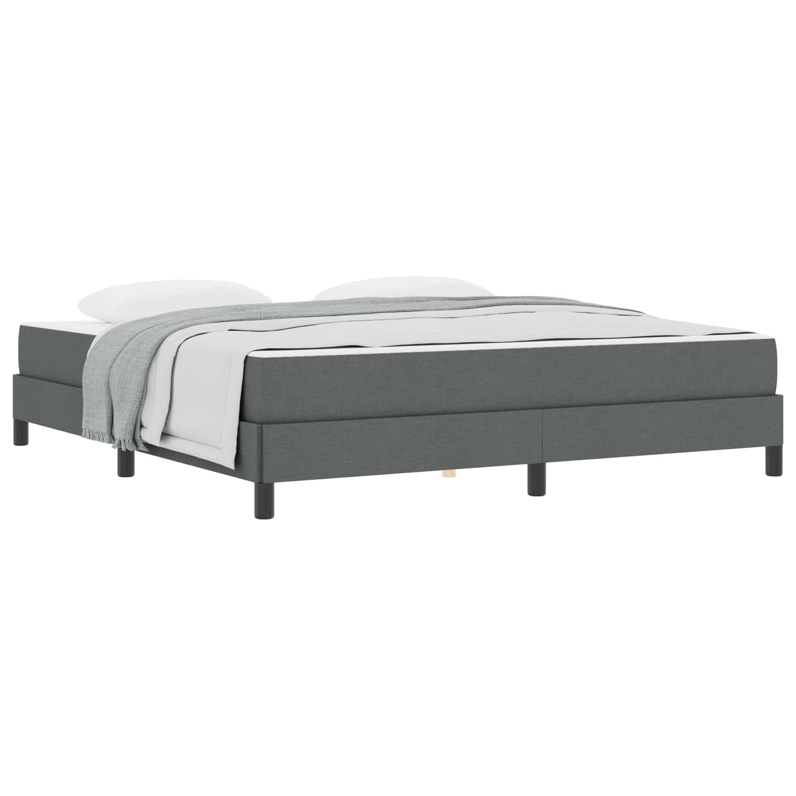 Bett Boxspringbett mit Matratze Dunkelgrau 180 x 200 cm Stoff