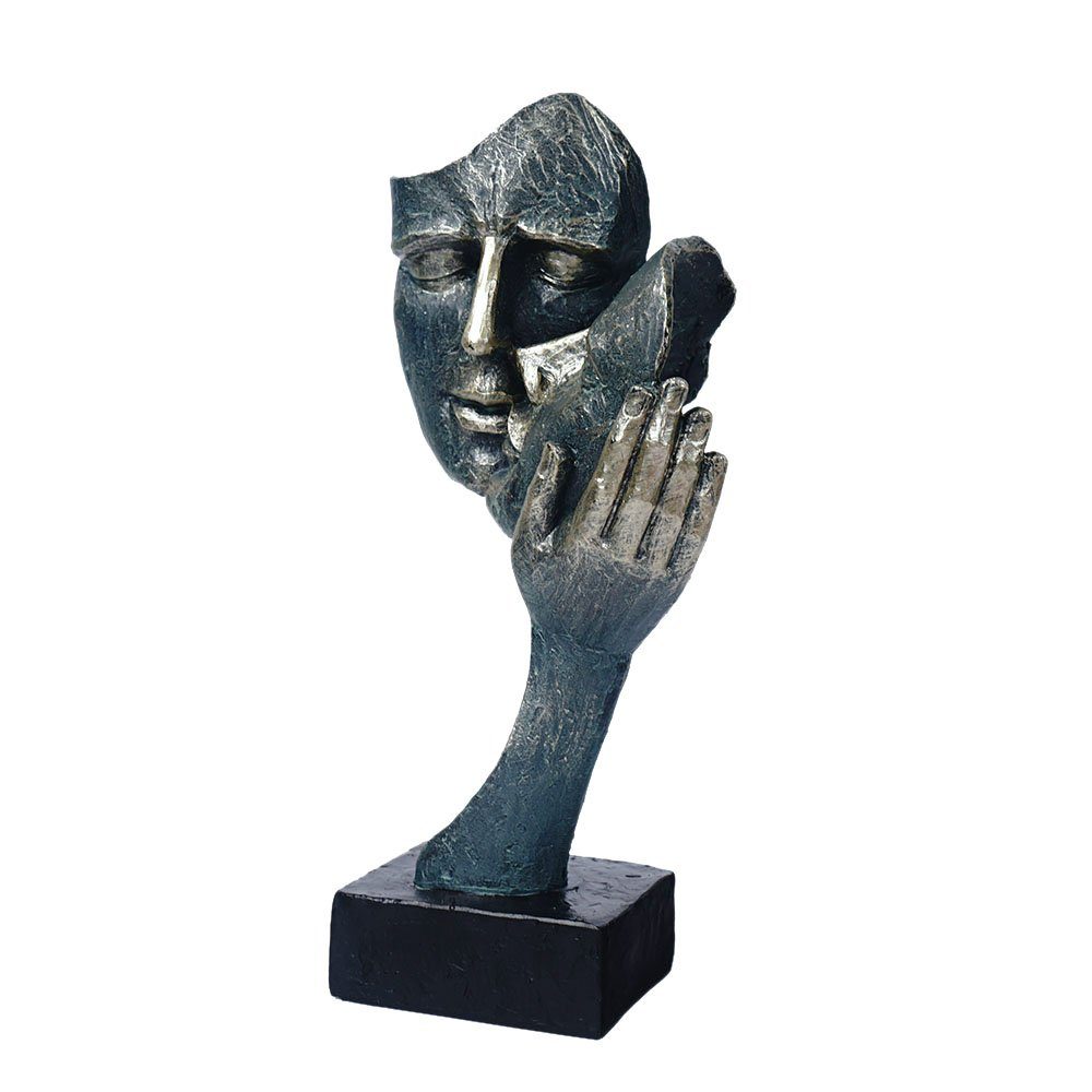 SIKAINI Skulptur (Harzkunst, Paargeschenk), Paar-Gesichtsskulptur mit dekorativer halber Seite