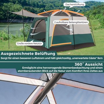 COSTWAY Kuppelzelt, Personen: 6, 6 Personen Camping Zelt, 323 x 211 x 189 cm