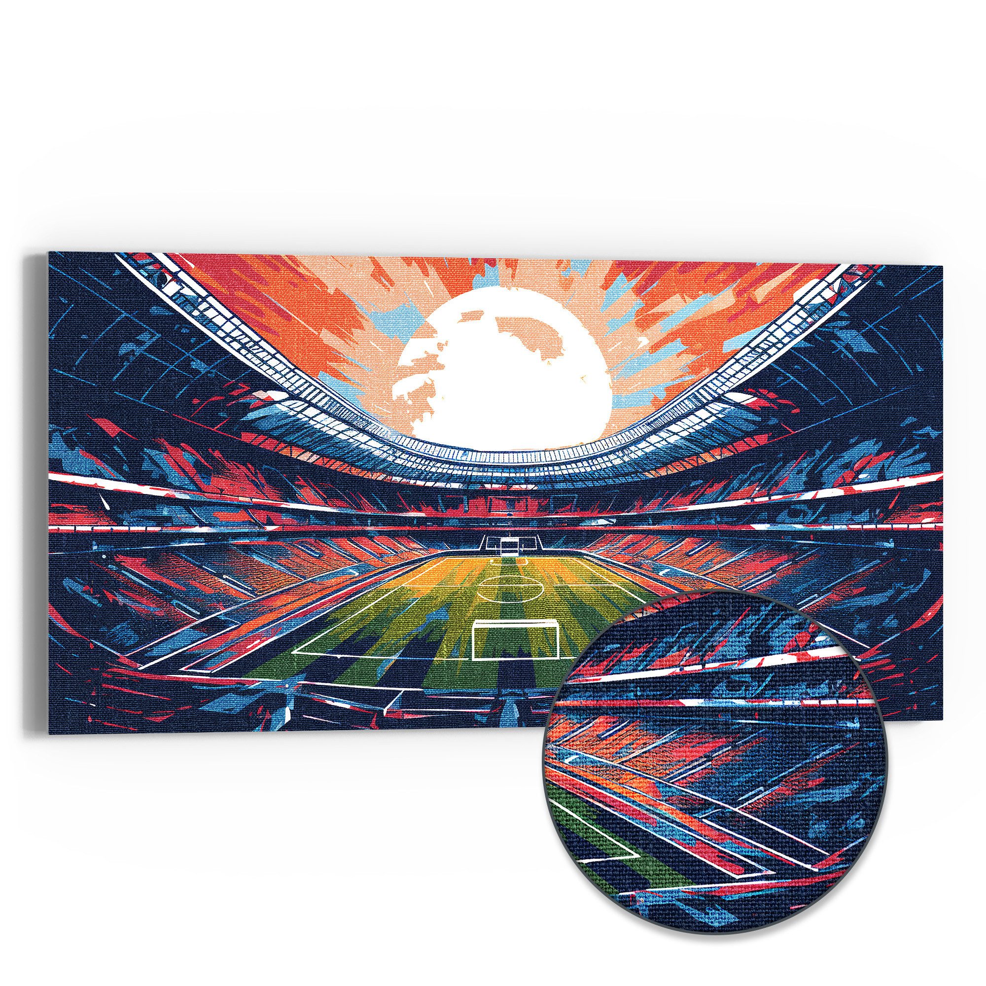 DEQORI Leinwandbild 'Stadion PSG Paris', 'Stadion PSG Paris', Hybrid Leinwand Bild Wandbild flach modern