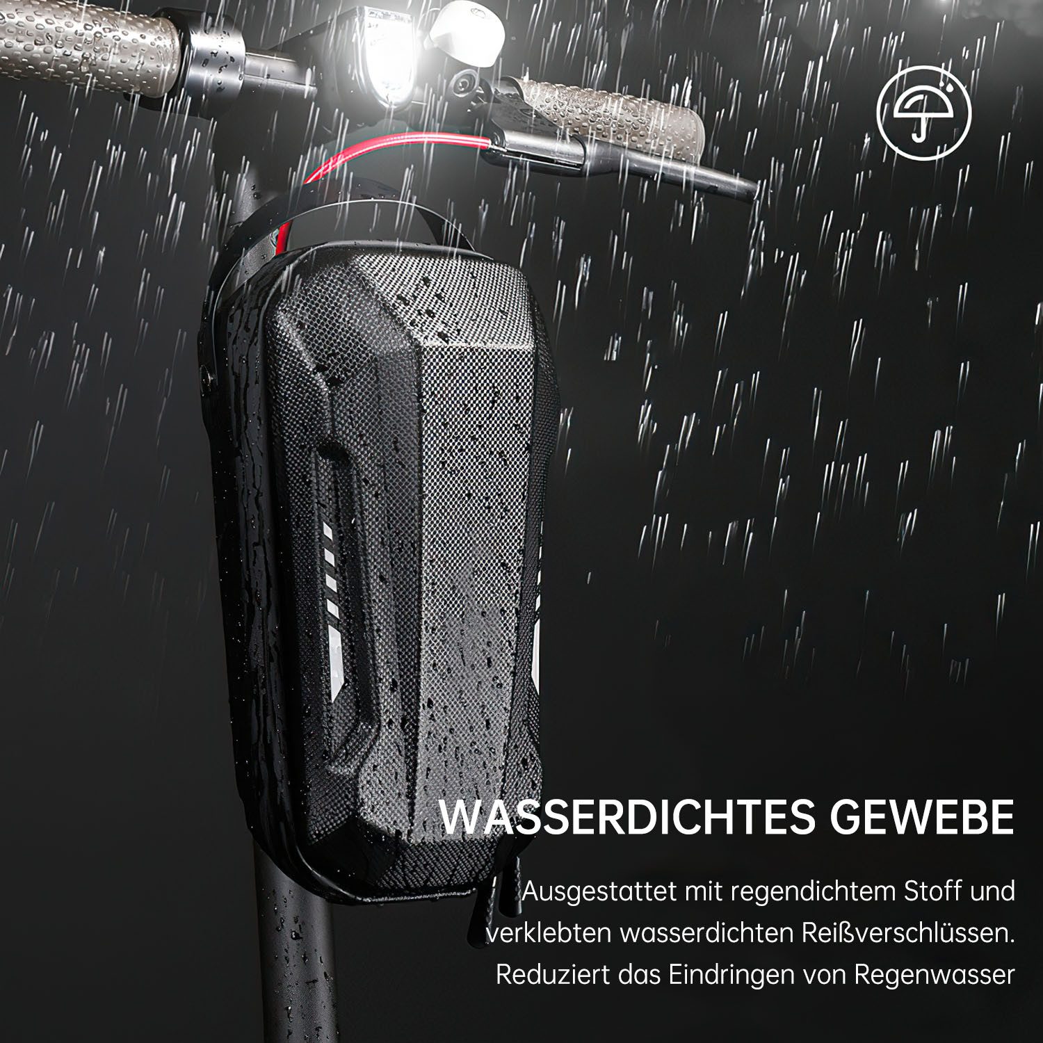 Refined Living Fahrradtasche E Scooter Tasche 3L Große Kapazität Schnellverschluss Wasserdichte (Lenkertasche wasserdicht mit Tragegriff für E-Scooter Elektroroller, 1-tlg., E Roller Tasche Eva Taschen für Scooter E roller zubehör), Vordertasche für Elektroroller Roller Tasche Front Tube Bag
