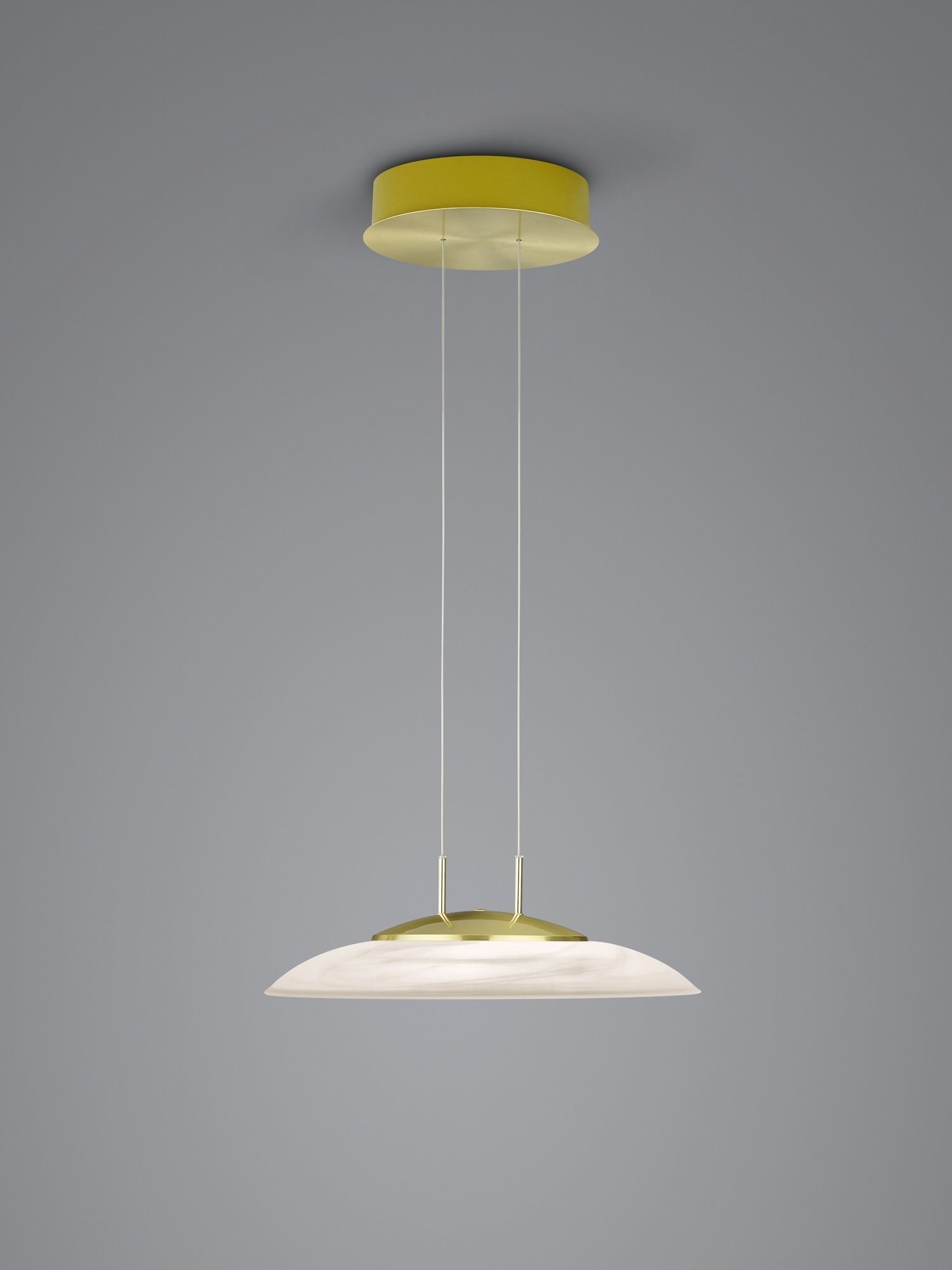 B-LEUCHTEN LED Pendelleuchte FINDUS, Messingfarben, Weiß, Metall, H 150 cm, günstig online kaufen