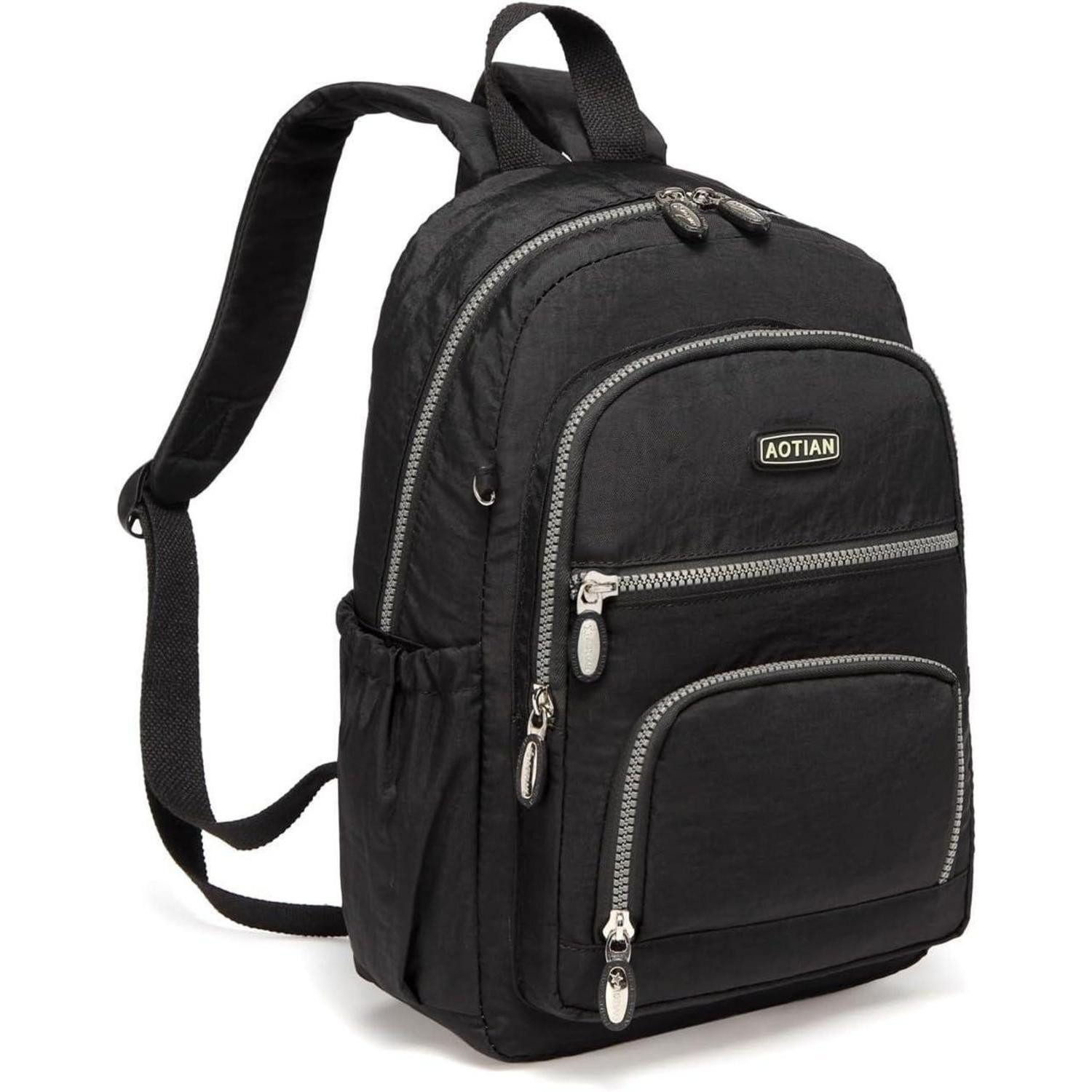 Daypack Rucksack Damen Tagesrucksack Daypack Nylon City Schwarz 9l