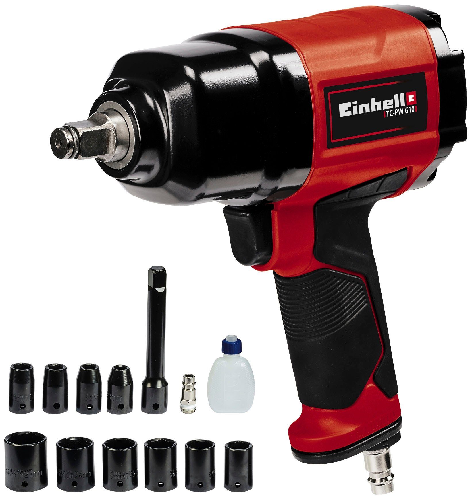 Einhell Druckluft-Schlagschrauber TC-PW 610, 7000 U/min, 610 Nm, (Set, 5-tlg)