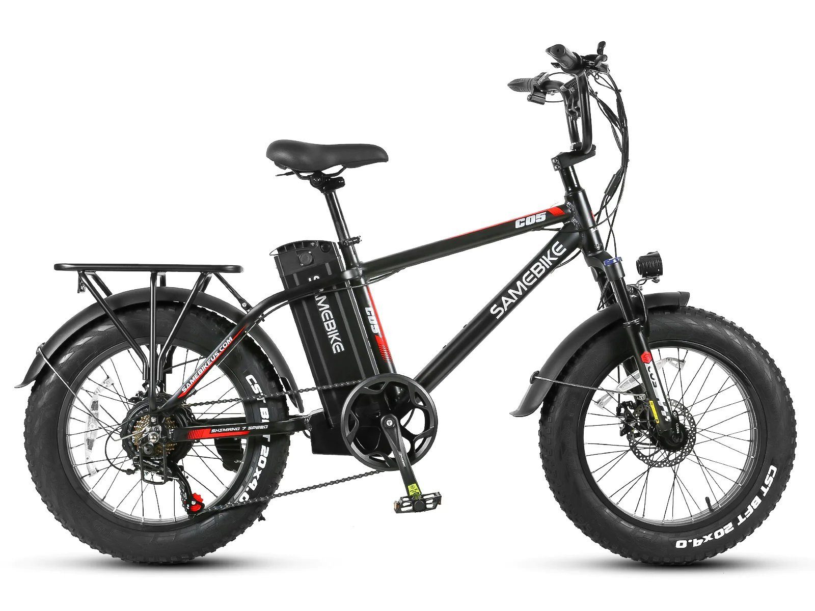 SAMEBIKE E-Bike XWC05 Elektrofahrrad 20 Zoll Ebike für Erwachsene 25km/h 48V 13Ah black-red