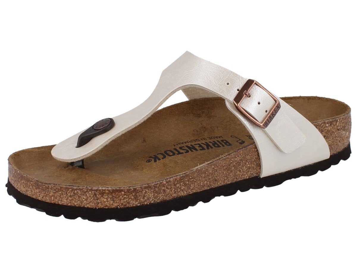 Birkenstock BIRKENSTOCK Gizeh BS Damen Zehentrenner weiß gold Birko-Flor normale Zehentrenner