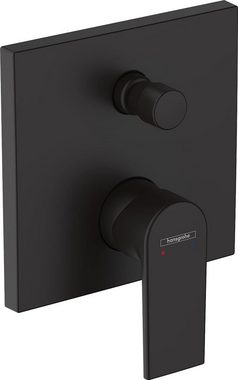 hansgrohe Duscharmatur Vernis Shape (Duschsystem, Inkl. BOFLER Brauseset, 20x20cm Regendusche, Wandarm, OHNE IBOX) Schwarz Matt