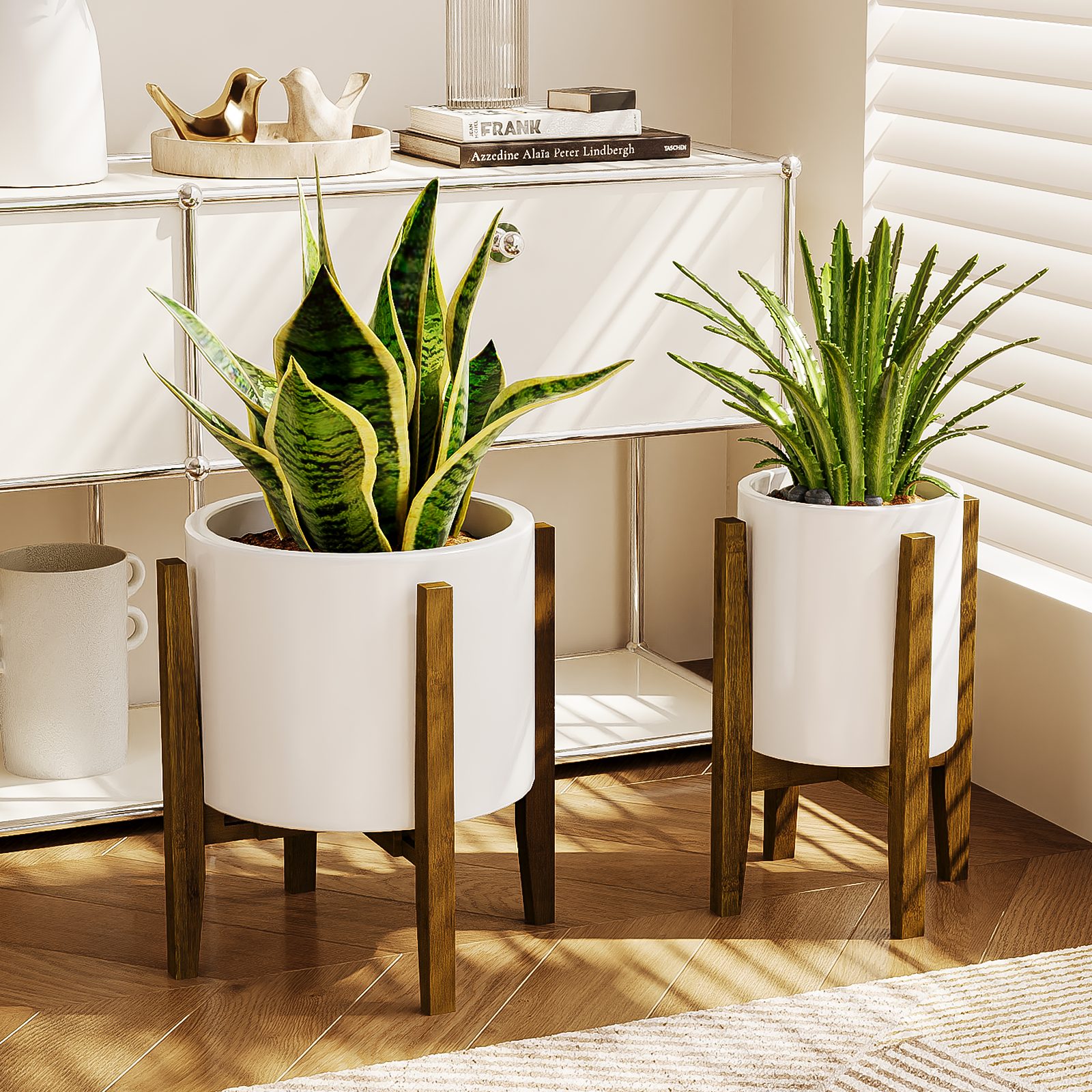 Bamworld Blumenhocker aus Bambus, Blumenständer Outdoor/Indoor Teleskopisch günstig online kaufen