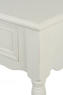 elbmöbel Konsolentisch Konsole Beistelltisch weiß antik Holz (FALSCH), Schreibtisch: Schublade 80x79x40 cm weiß Vintage Look