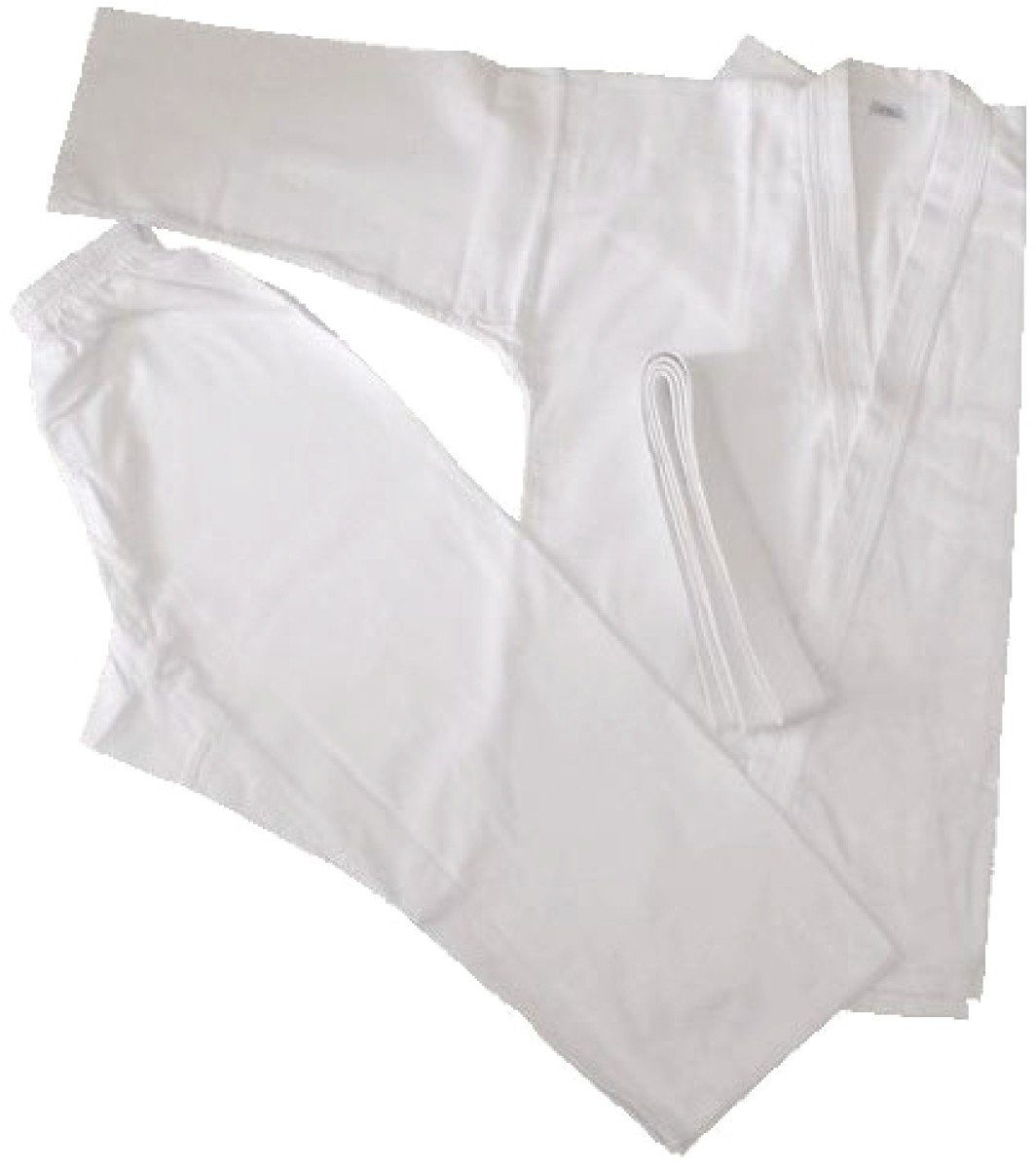 SBJ Karateanzug Basic weiss 8 Unzen, mit Jacke, Hose und Gürtel