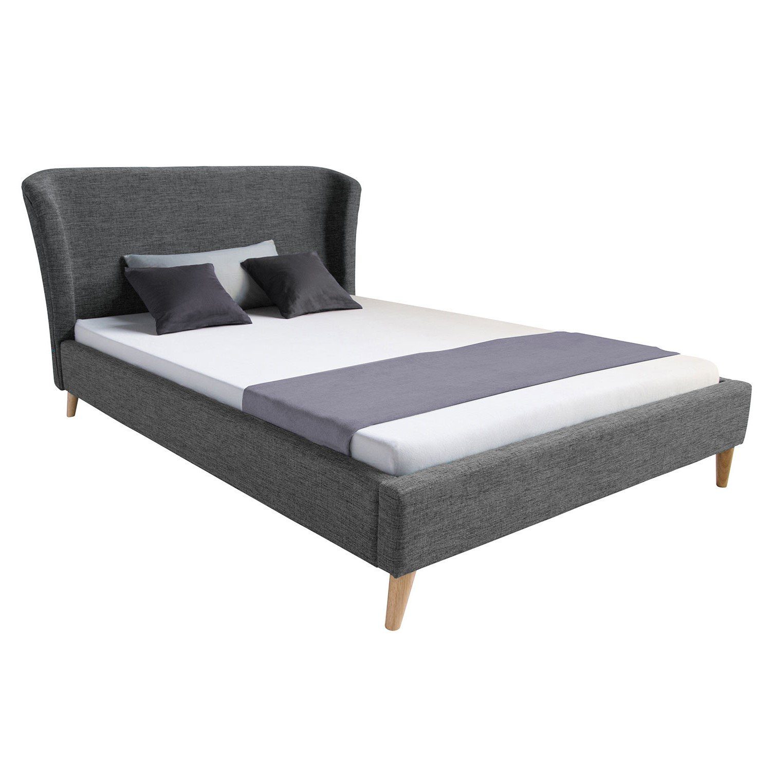 Homestyle4u Polsterbett »Doppelbett Stoffbett Bettgestell 140x200 Bett«