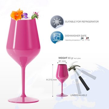 Doimoflair Weinglas DoimoFlair Weingläser aus Kunststoff bruchsicher Plastik