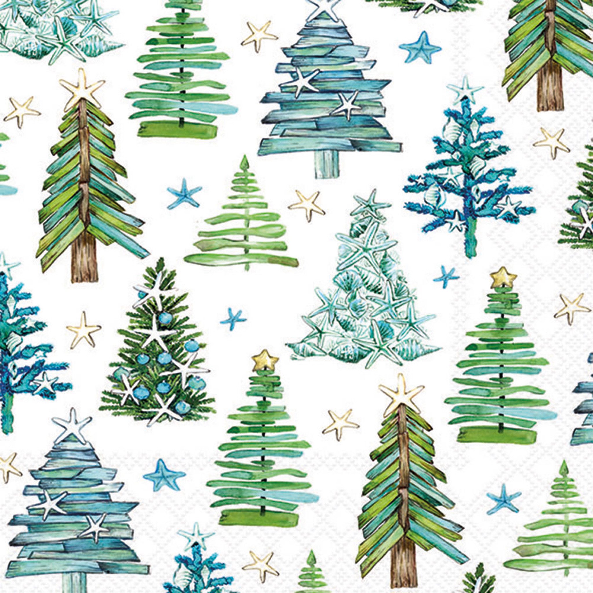 Ambiente Luxury Paper Products Papierserviette, Servietten Papier 33x33cm 3-lagig mit Weihnachtsbaum Motiv 20 Stück
