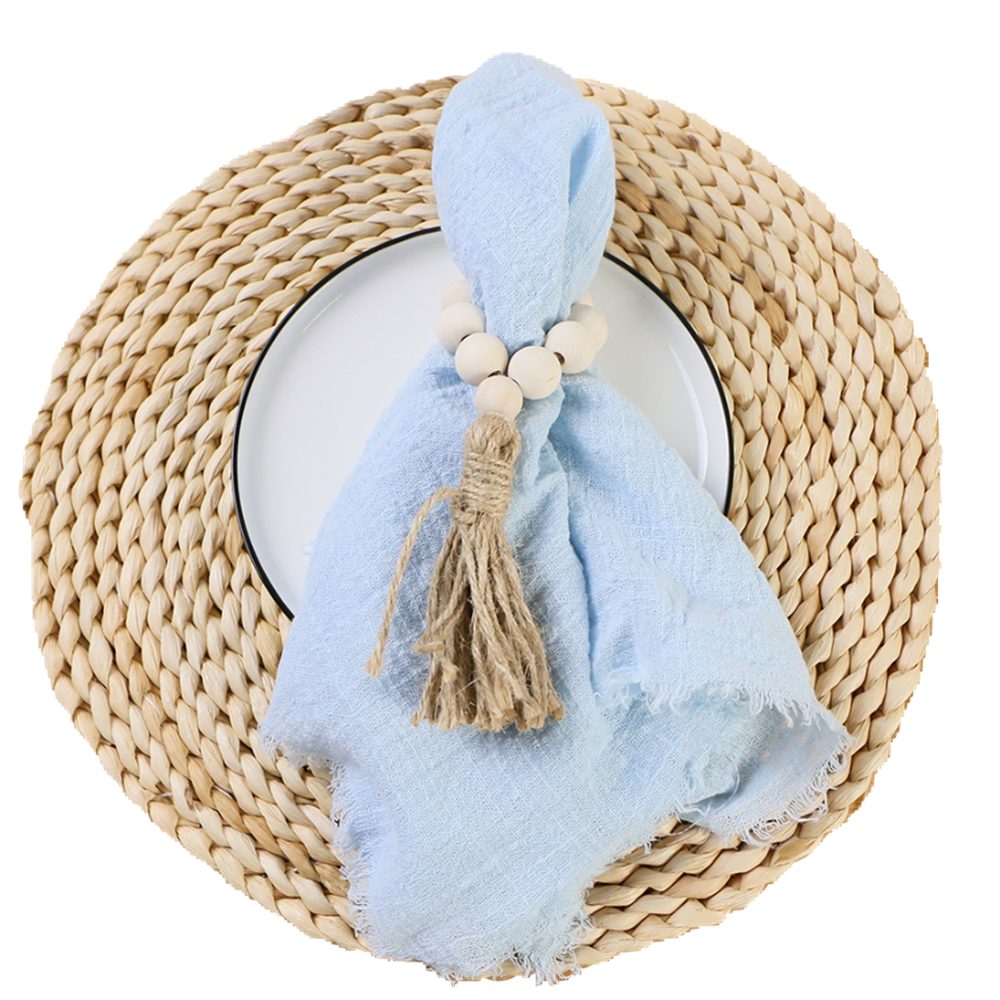 Refttenw Stoffserviette Handgefertigte Stoffservietten mit Fransen Baumwolle Servietten, (6 St), 42x42cm