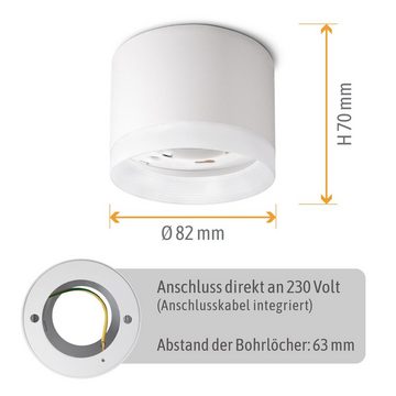 SSC-LUXon Aufbauleuchte Aufputz Deckenleuchte VORA matt weiß 4er Pack für 4x GX53