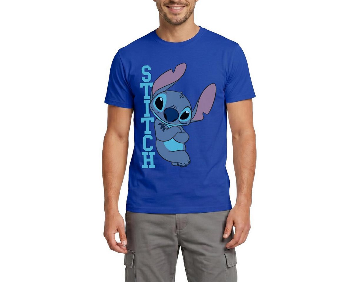 Spreadshirt T-Shirt Lilo & Stitch, Stitch Mit Schriftzug Männer T-Shirt (1-tlg)