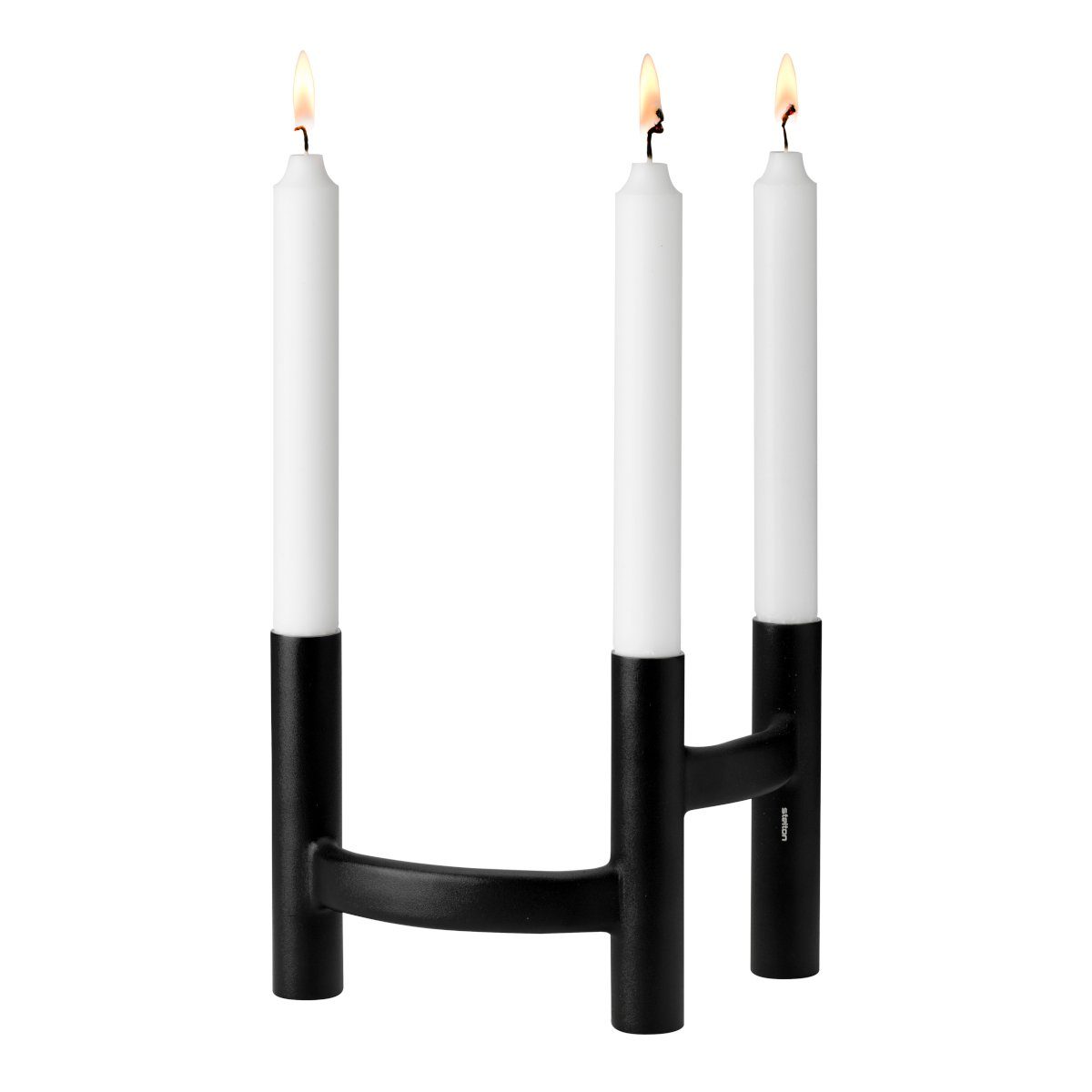 Stelton Kerzenhalter Kerzenständer dreiarmig ORA, Für runde Kerzen maximal 2  cm Durchmesser, Für drei Tischkerzen (max. 2cm Durchmesser)