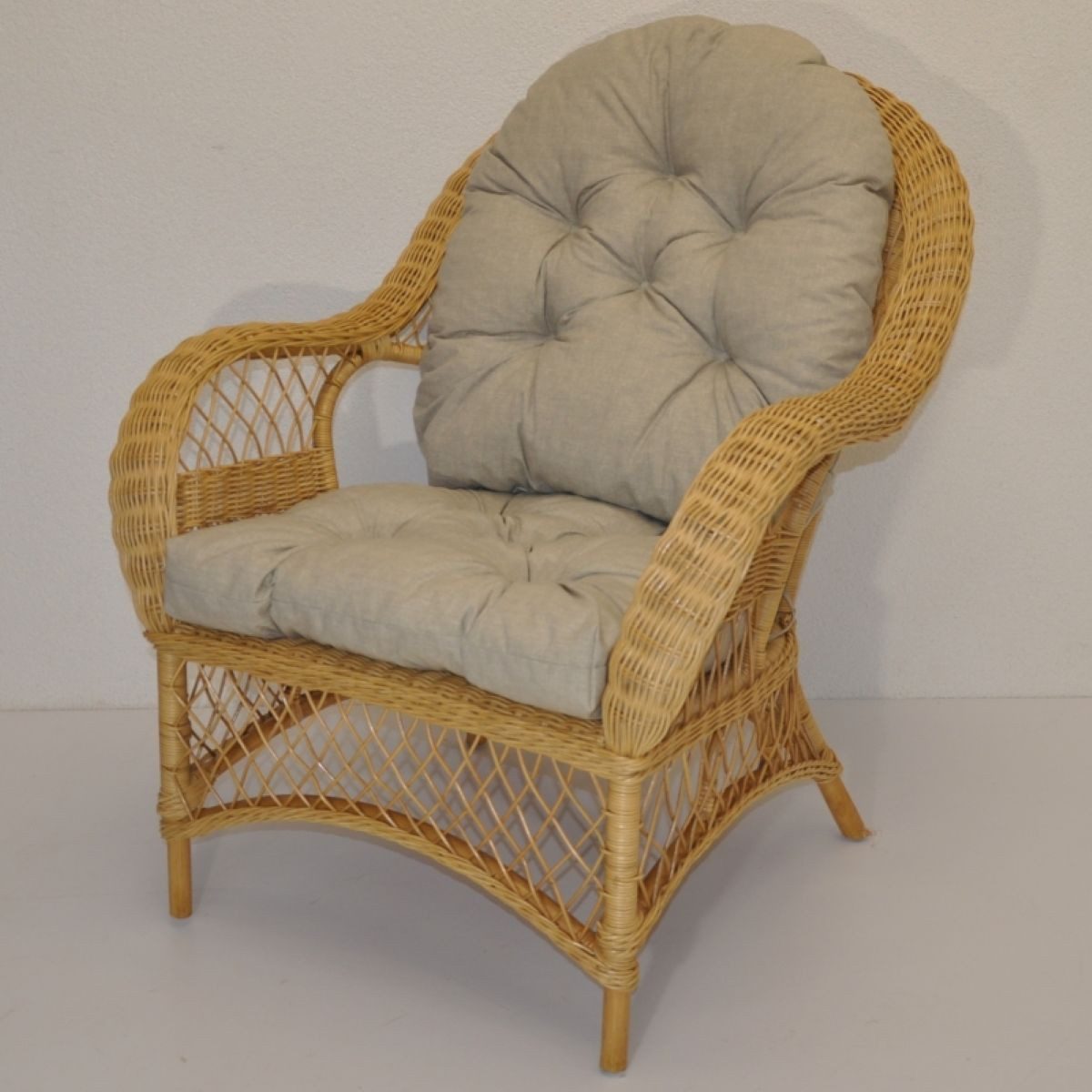 Rattani Rattanstuhl Großer Rattansessel Florida inkl. hochwertigen Polster, Rattansessel inkl. hochwertigen Polster