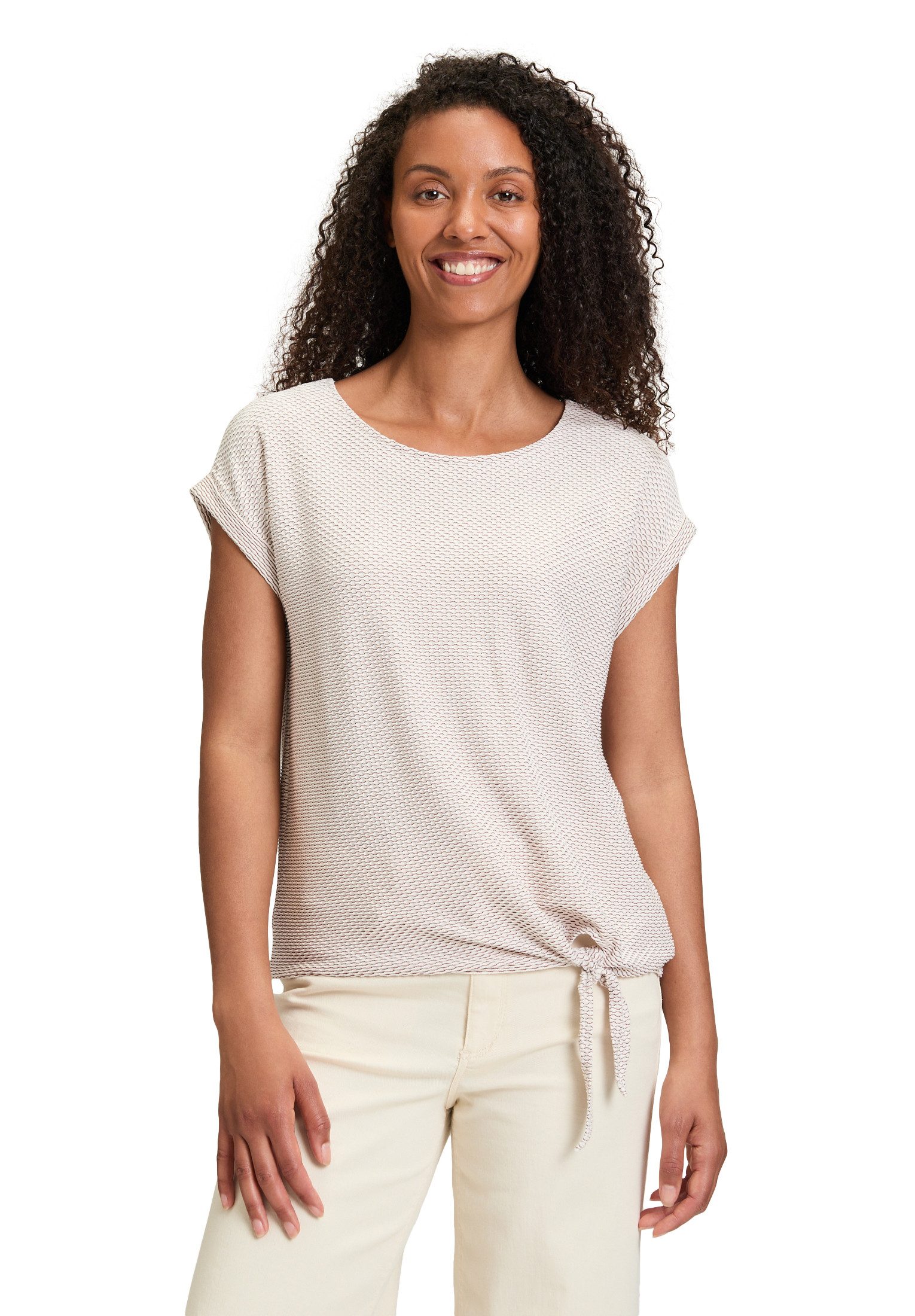 Kurzarmshirt Betty & Co Damen Casual-Shirt mit Wellenstruktur